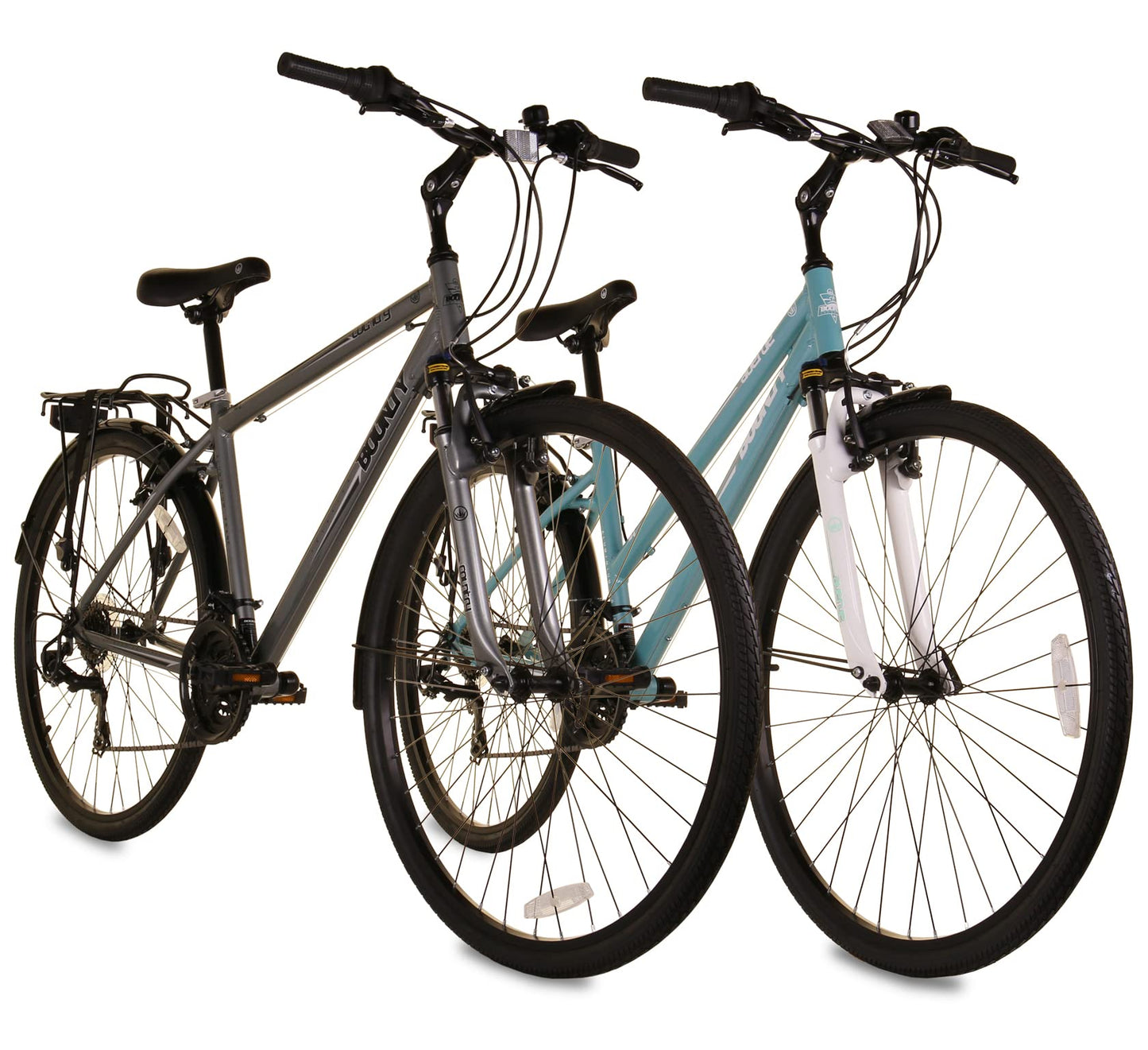 Bounty Country Hybrid Bike - Lightweight Alloy Frame, 18 Speed Shimano Gears, Zoom Suspension Forks - ideal for cycling Enthusiasts