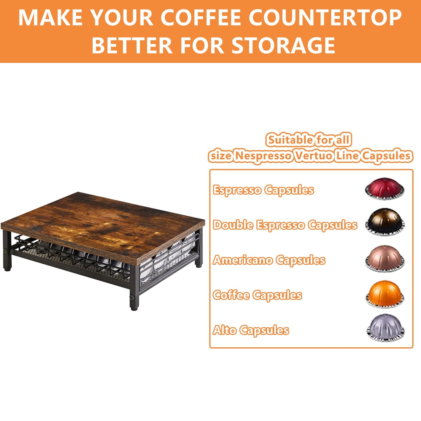 - IBUYKE Coffee Pod Drawer Holder for Nespresso | 40 Capacity Capsule Pods Storage -