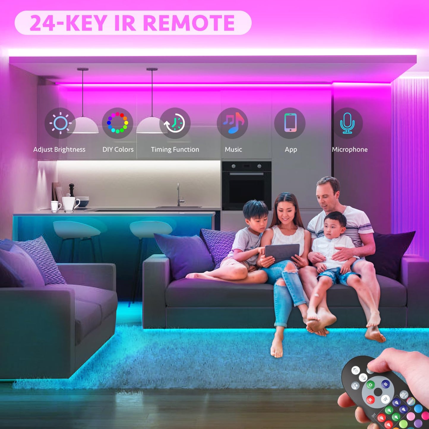 - Mexllex LED Strip Lights | 10M | Colour Changing LED Lights with Remote -