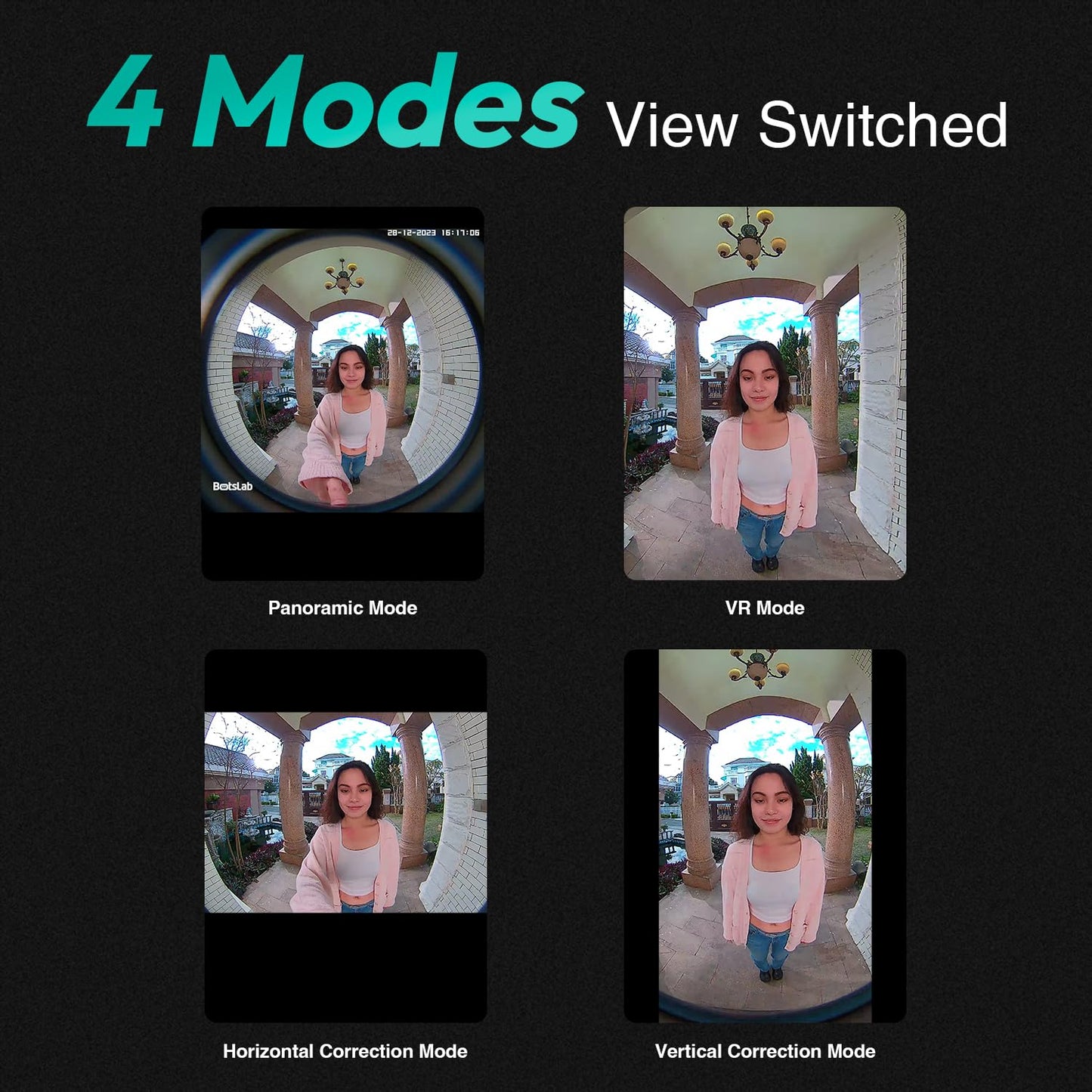 BOTSLAB 5MP Video Doorbell Camera Wireless, No Monthly Fee, 180° Wide Angle, 210-Day Battery Life, 32GB Local Storage, 2.4/5G WiFi, Human Detection, Easy Installation, 2-Way Audio Camera Doorbell