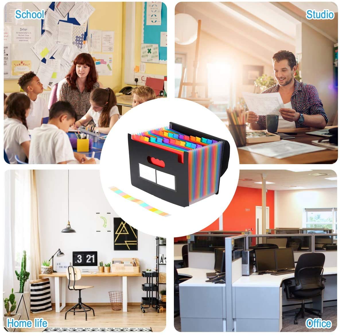 - Expanding File Organisers | 24 Pockets Document Organiser Filing Boxes | Expanding File Folder -