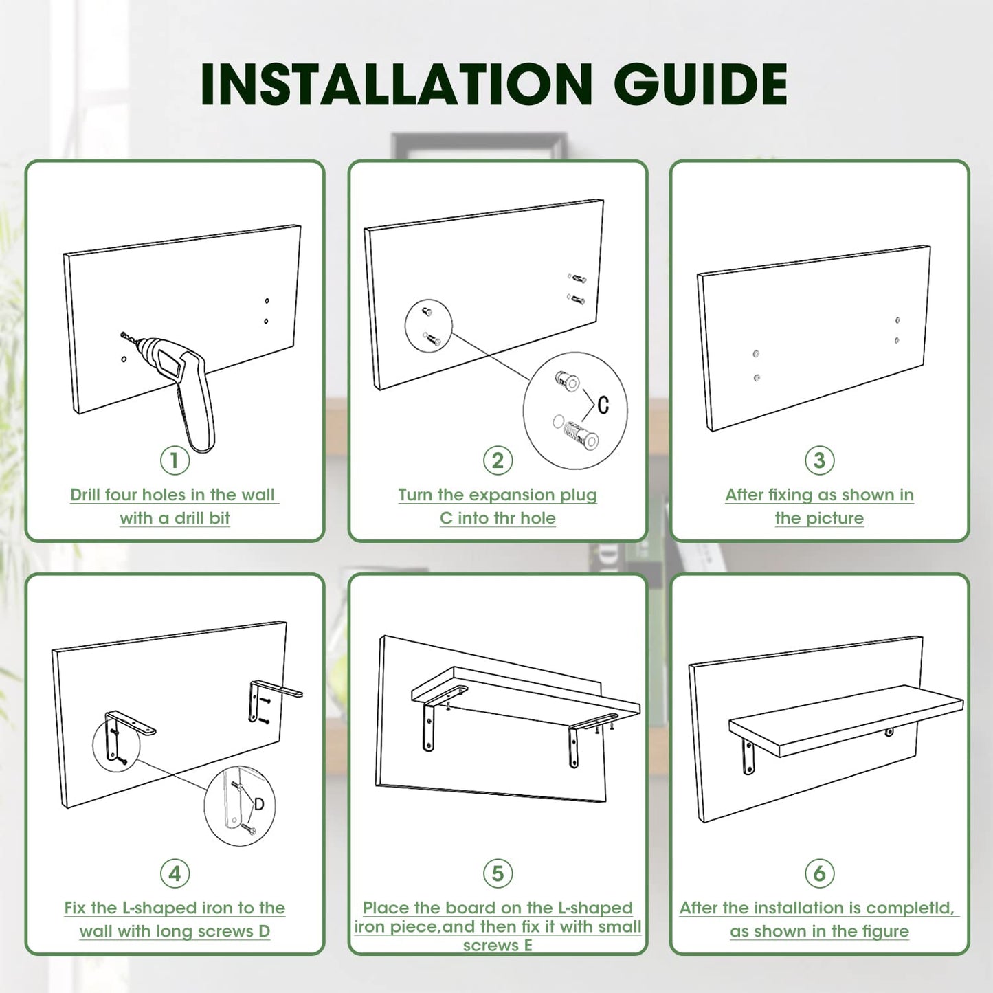 - Mardili Shelves Wood Wall Mounted Shelf | Rustic Shelves Set of 5 -