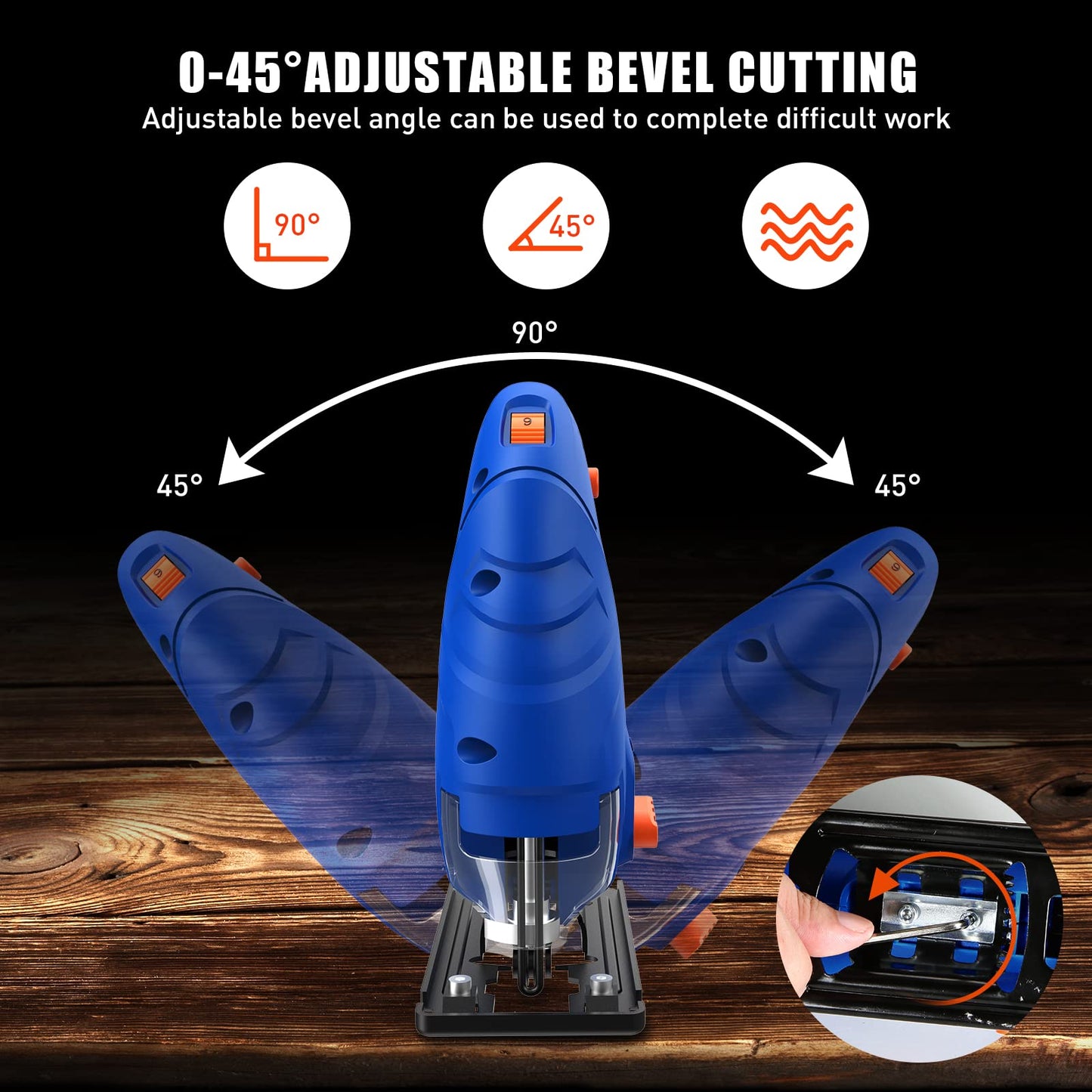 - SORAKO Jigsaw | 600W Electric Jigsaw Tool | 800-3000SPM Cutting in Wood 60mm -
