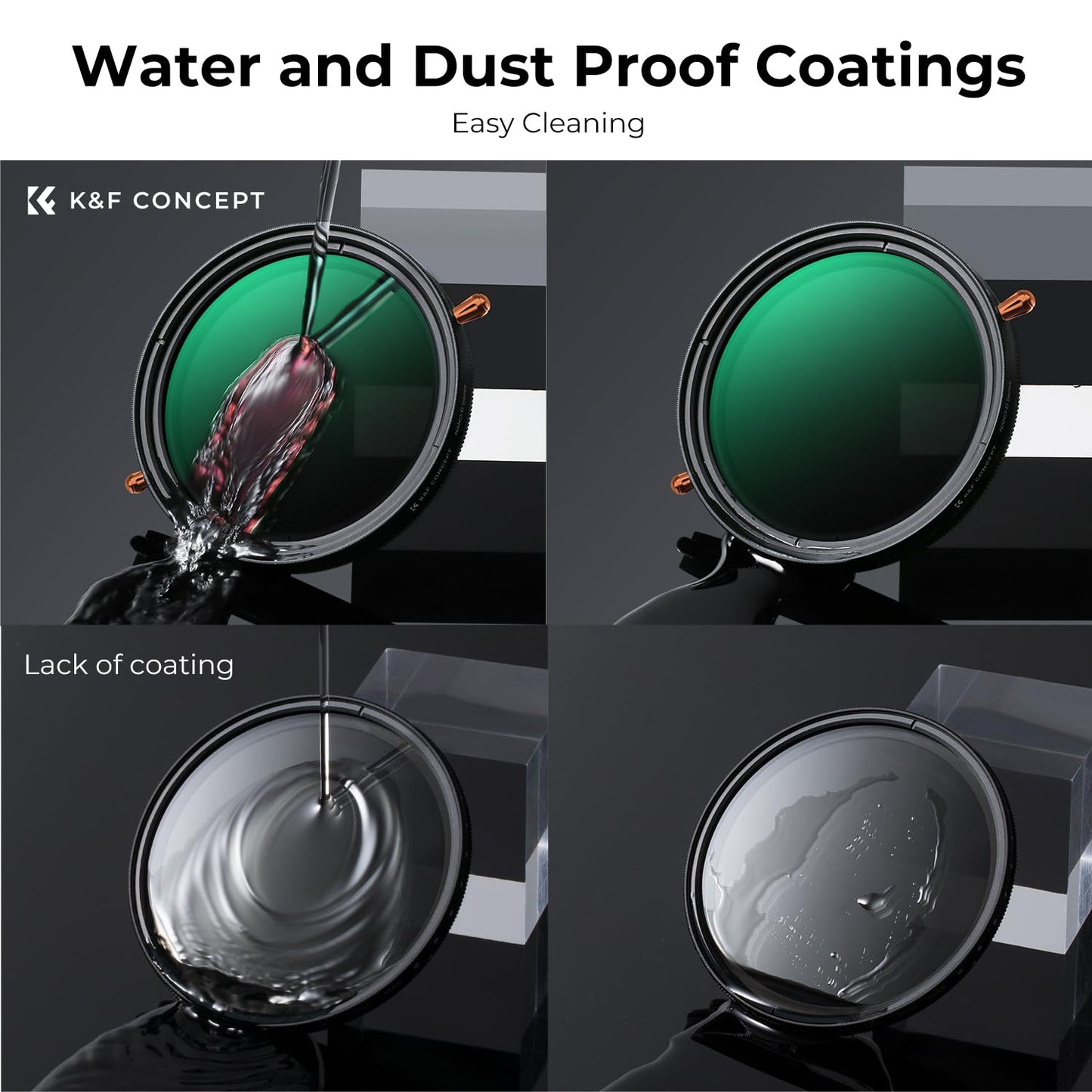 - K&F Concept 52mm Versatile ND2-32 & CPL Filter | Variable ND Polarizing | 24-layer Coating | Waterproof 5 stop ND Polarizer Optical Glass -