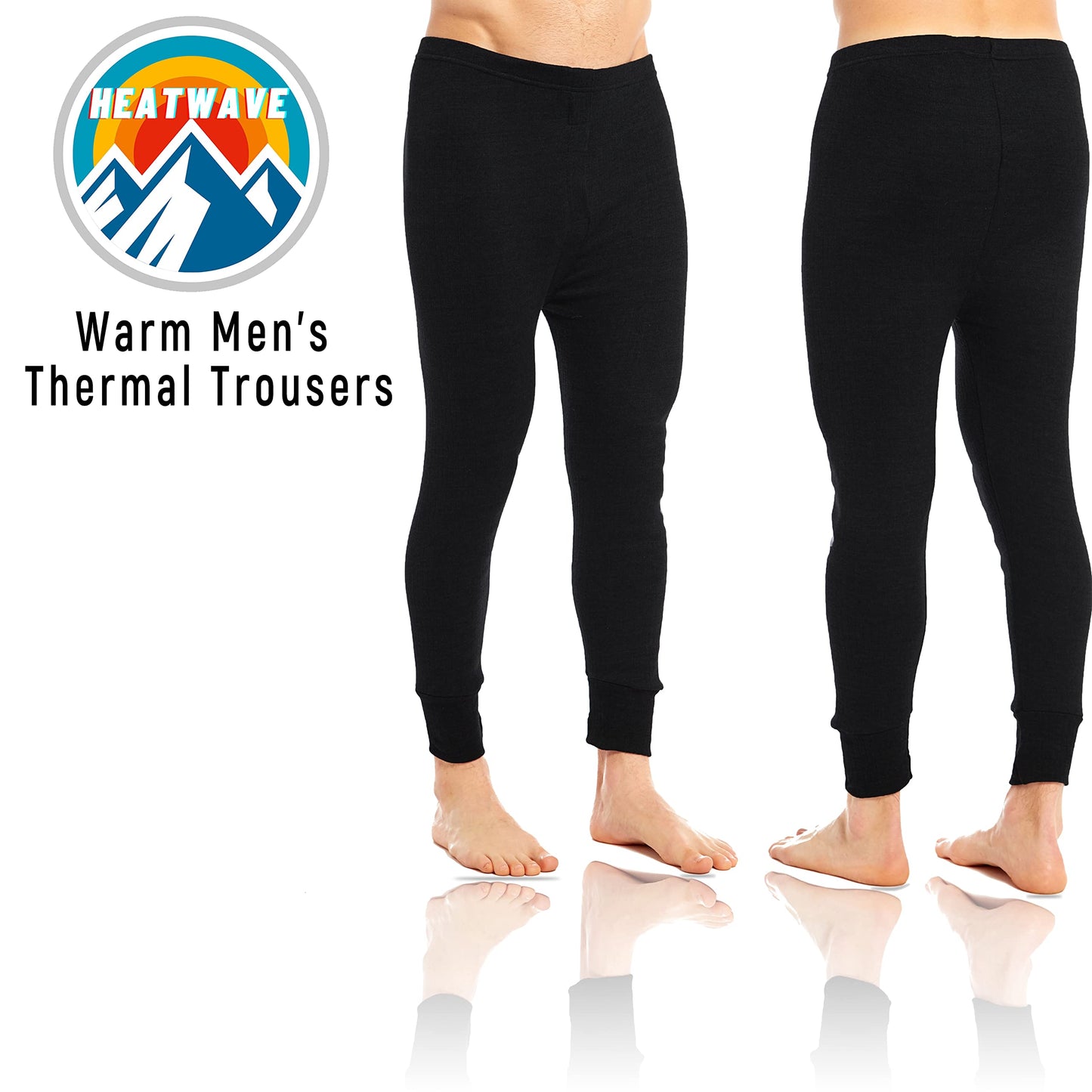 - Heatwave® Pack of 2 Men's Thermal Trousers Long Johns Warm Underwear Baselayer Thermals -