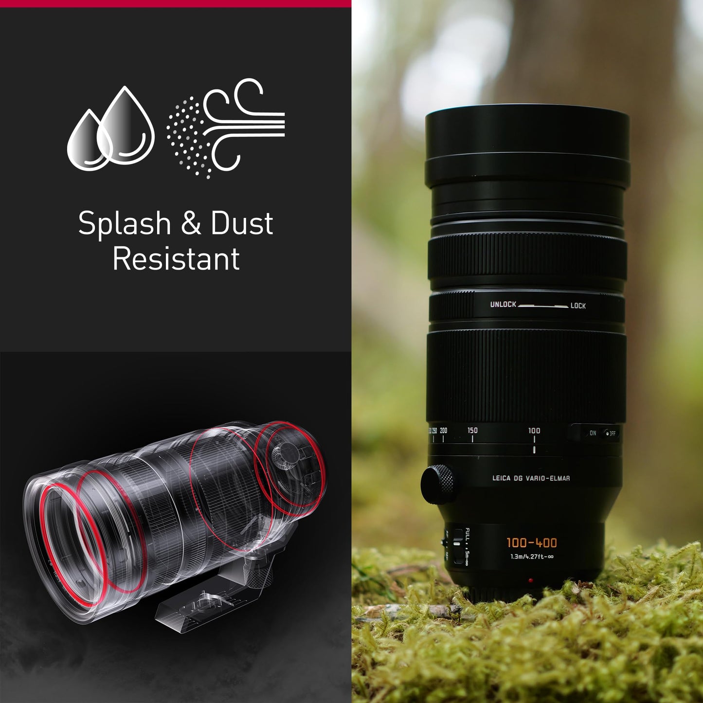 - Panasonic Lumix H-RSA100400E Leica | DG Vario-Elmar 100-400mm Ultra Zoom -