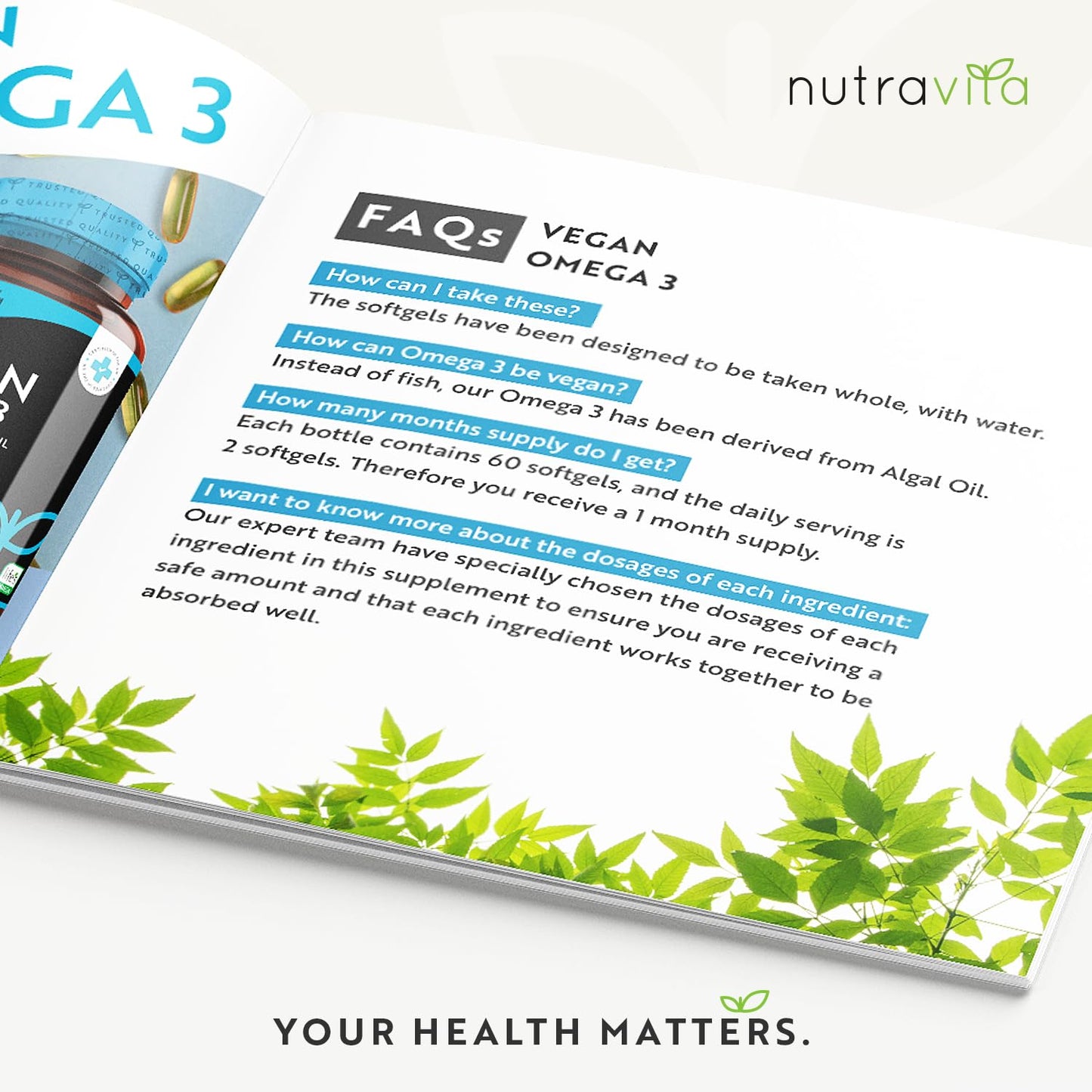 - Vegan High Strength Omega 3 2000mg Soft Gels -