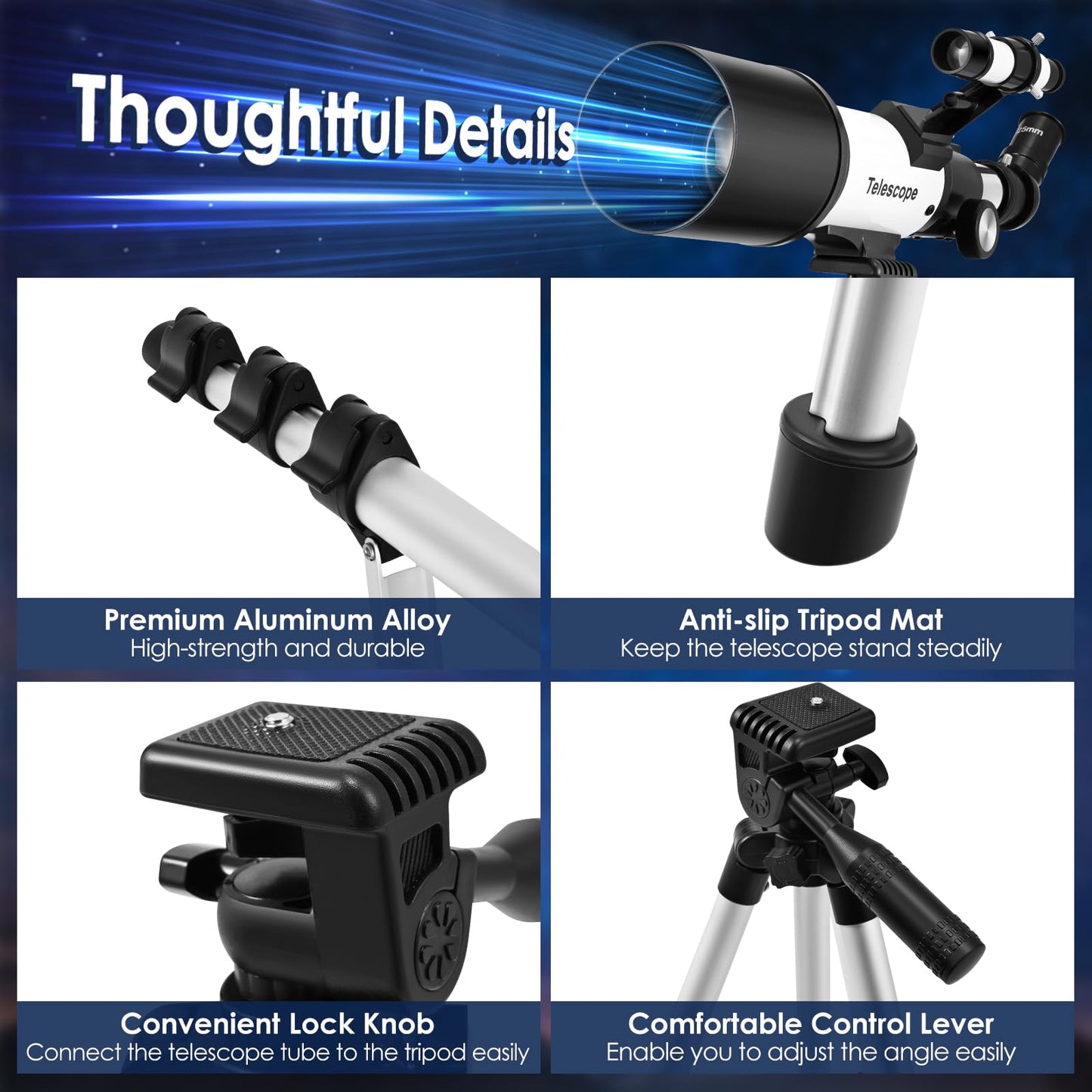 - Smautop Telescope for Kids Beginners Adult | Astronomical Refractor Telescope -