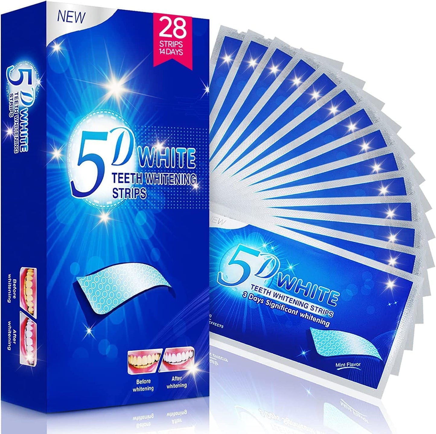 - Teeth Whitening Strips | Tooth Whitening Kit: 28 Pcs 14 Packs Teeth Whitening Strips -