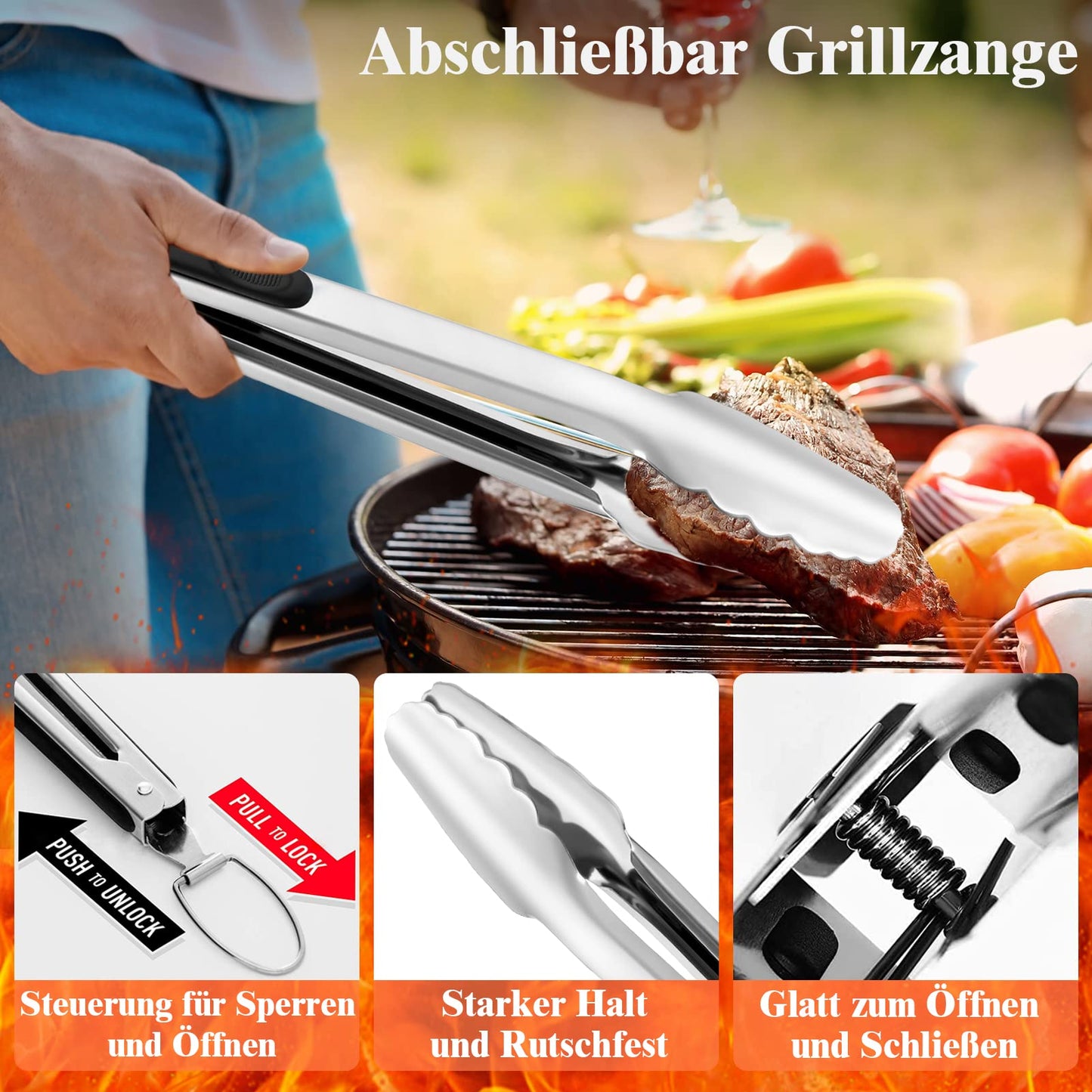 - Grilliance 30pcs Stainless Steel Grill Tools Set -