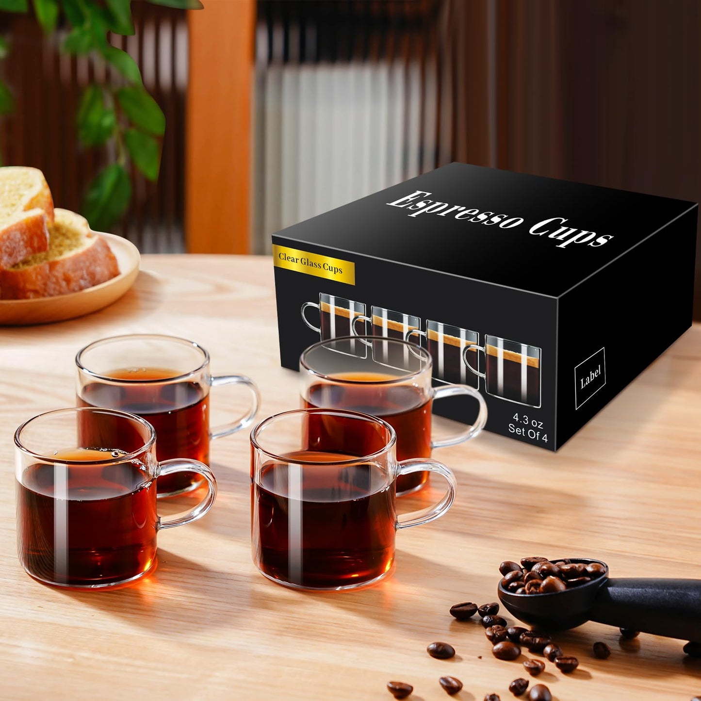 - ParaCity Espresso Cups Set of 4 | Insulated Espresso Shot Glass 4.3 OZ -