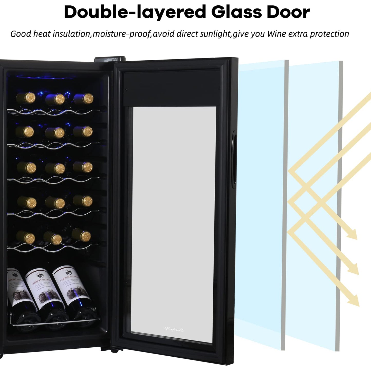 - display4top Wine Fridge | Wine Cooler | Wine Fridge | Digital Touch Screen Controls -
