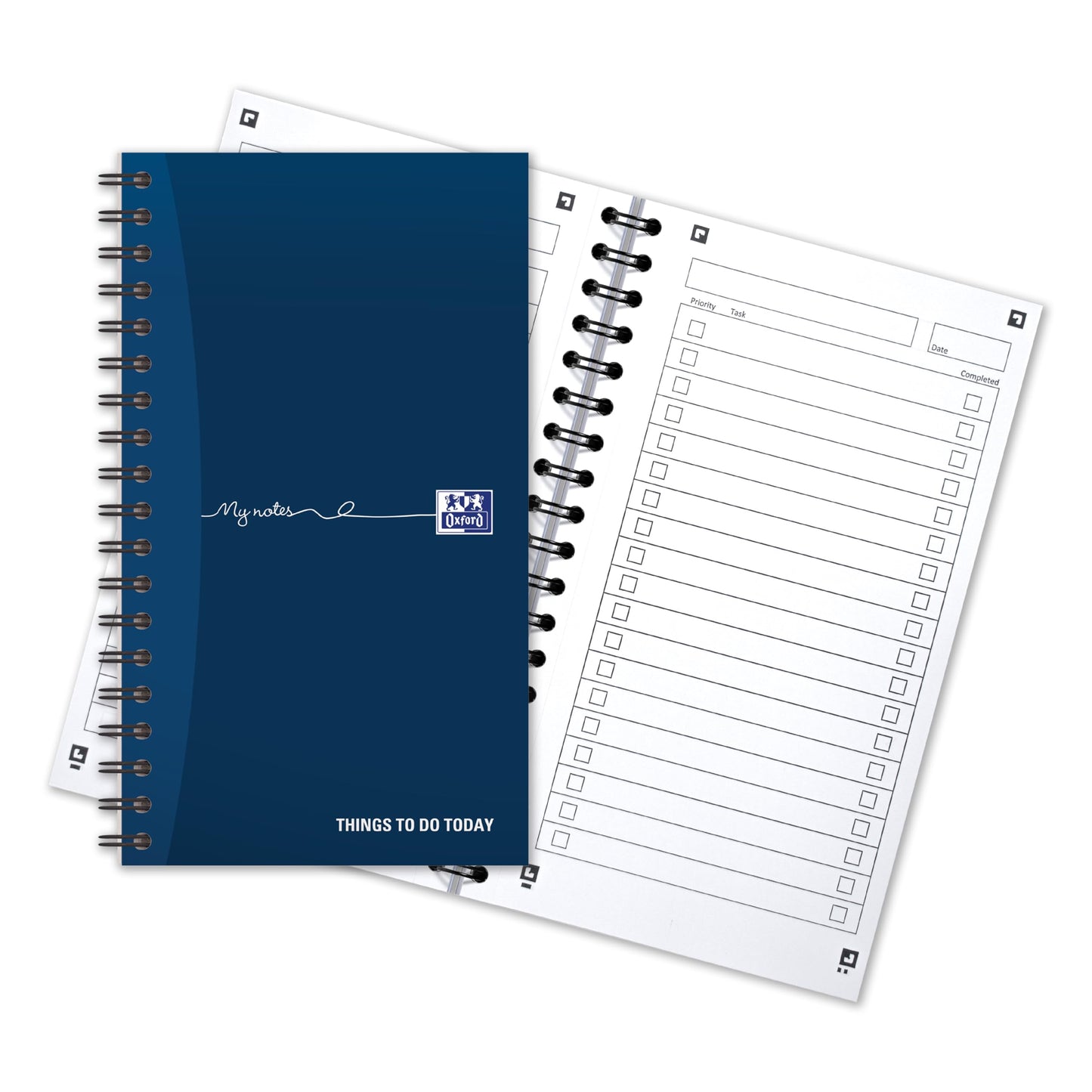 - Oxford To Do List Notebook | Wirebound | 230 Page | Navy Blue | White -