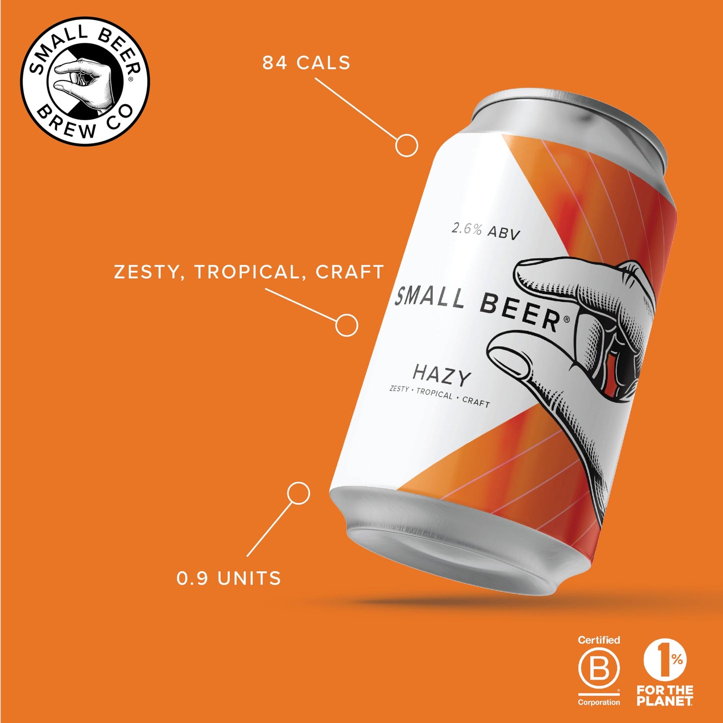 - Small Beer Hazy IPA | (2.6% ABV) 6x330ml Craft Beer Cans | Juicy & Hoppy Session Beer -