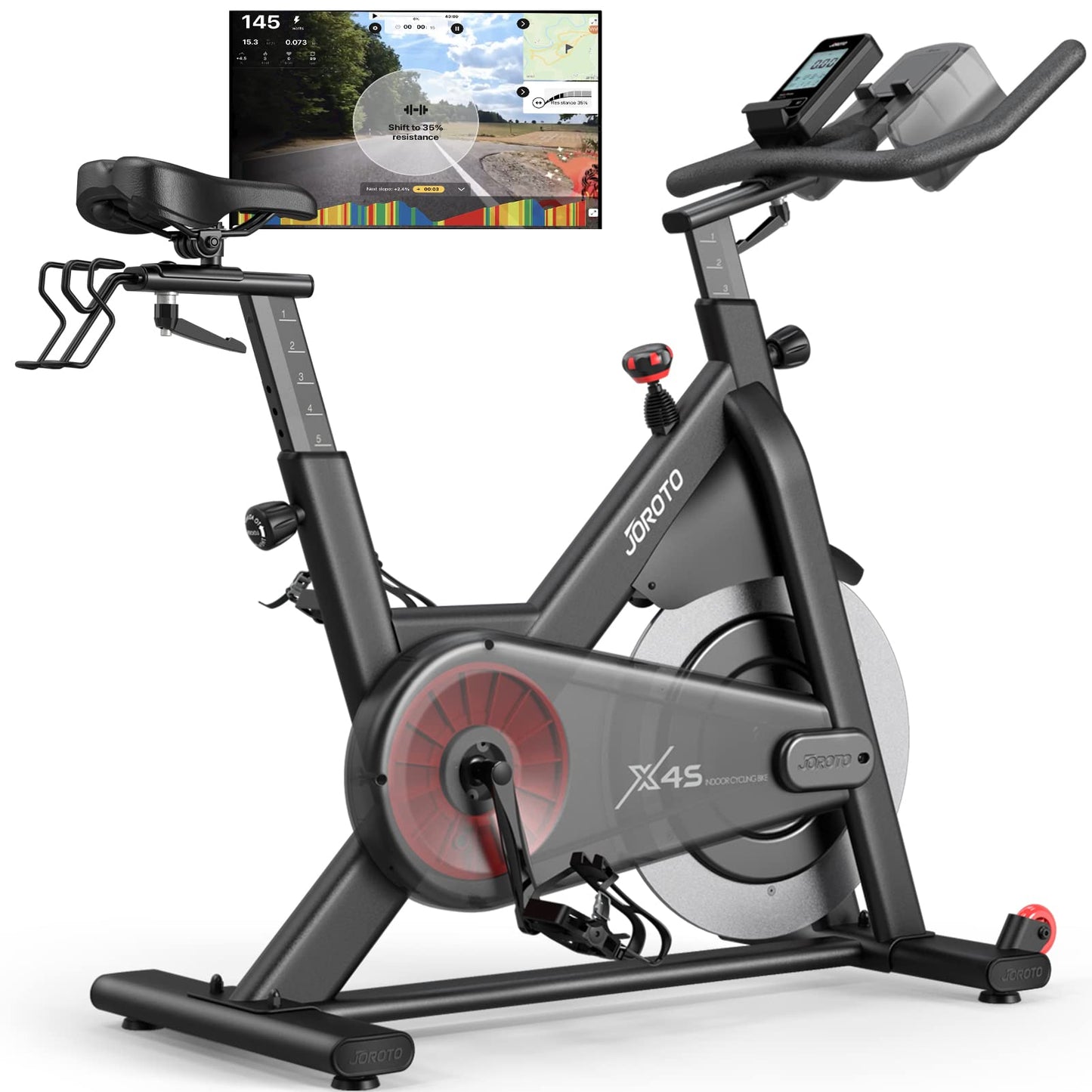 - JOROTO X4S Bluetooth Exercise Bike | Indoor Cycling Bike -