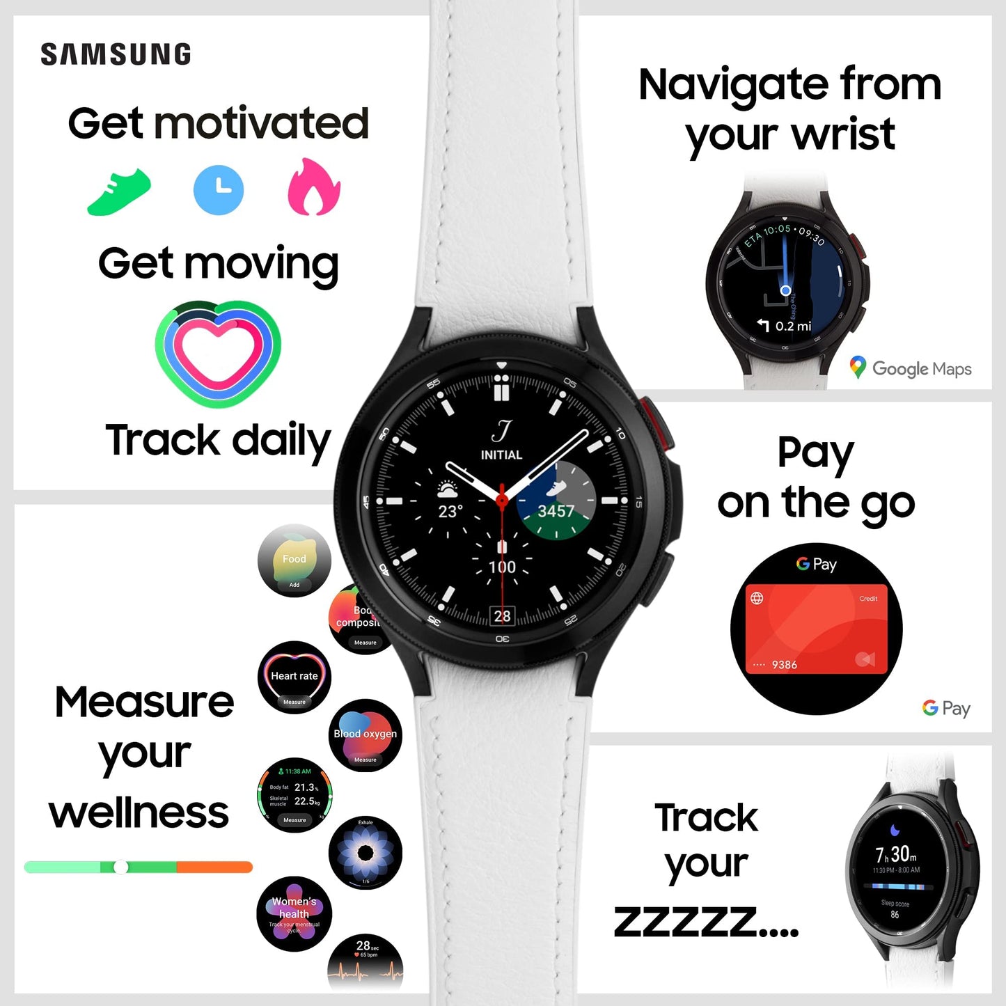 - Samsung Galaxy Watch4 | Classic Smart Watch | Rotating Bezel | Health Monitoring, Fitness Tracker, Bluetooth | 46mm | Black -