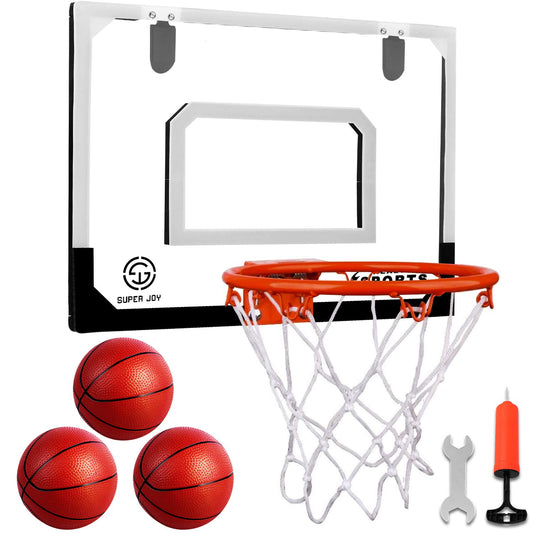 - SUPER JOY | Mini Basketball Hoop Indoor | Kids Wall Mounted Basketball Hoop -
