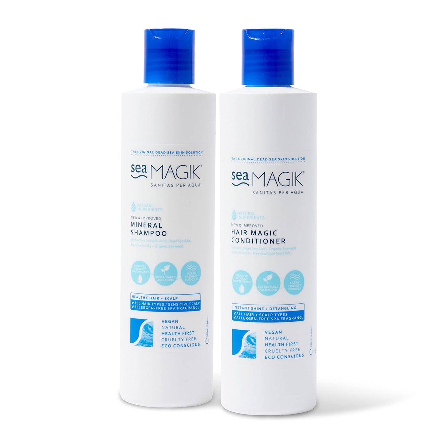 - Sea Magik | Natural Shampoo and Conditioner Set | Allergen-Free Spa Fragrance | Great for Dry or Sensitive Scalps | Vegan | (2 x 300ml) -