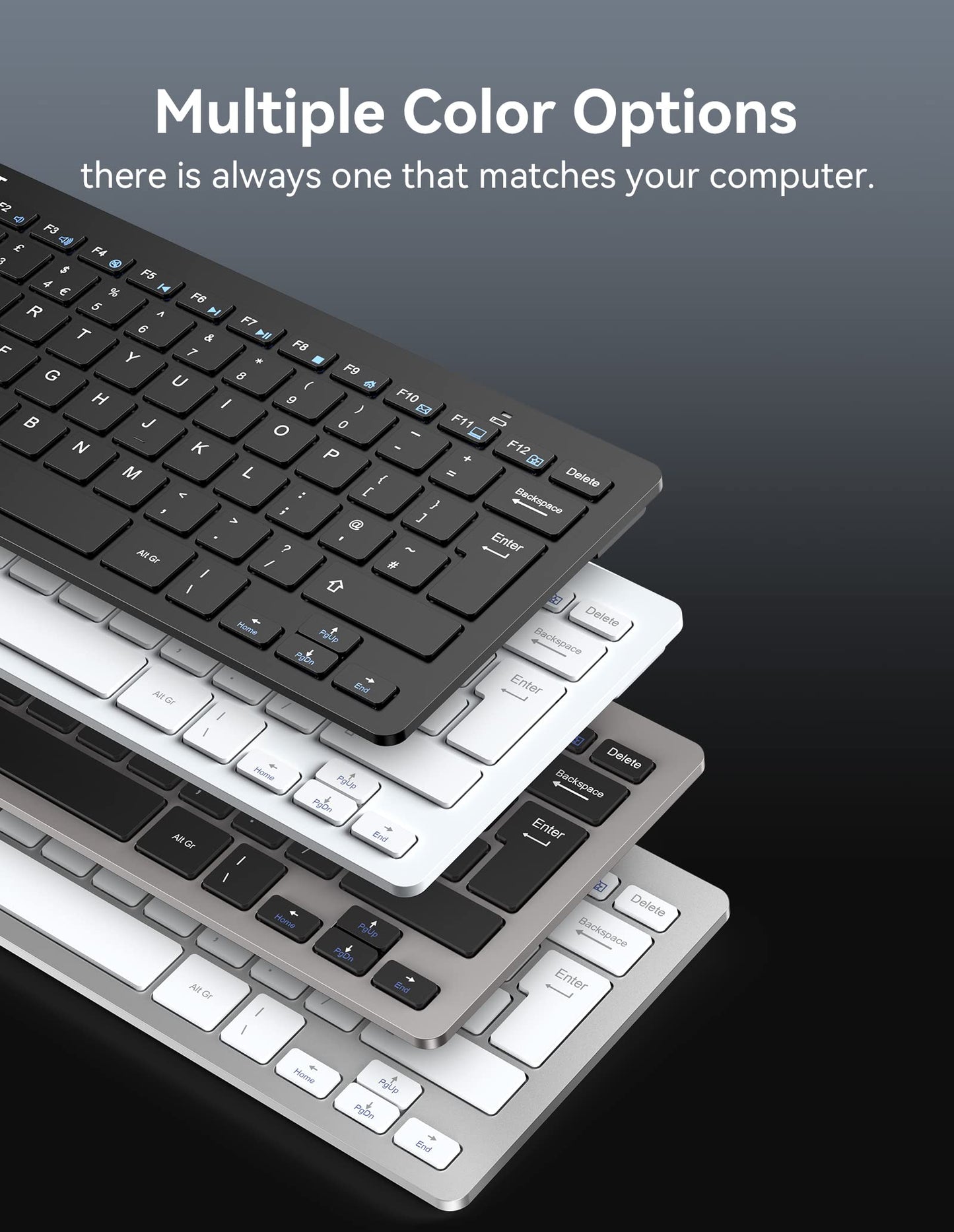 - TECKNET 2.4G Wireless Keyboard |Windows/Chrome OS | UK Layout Compact -