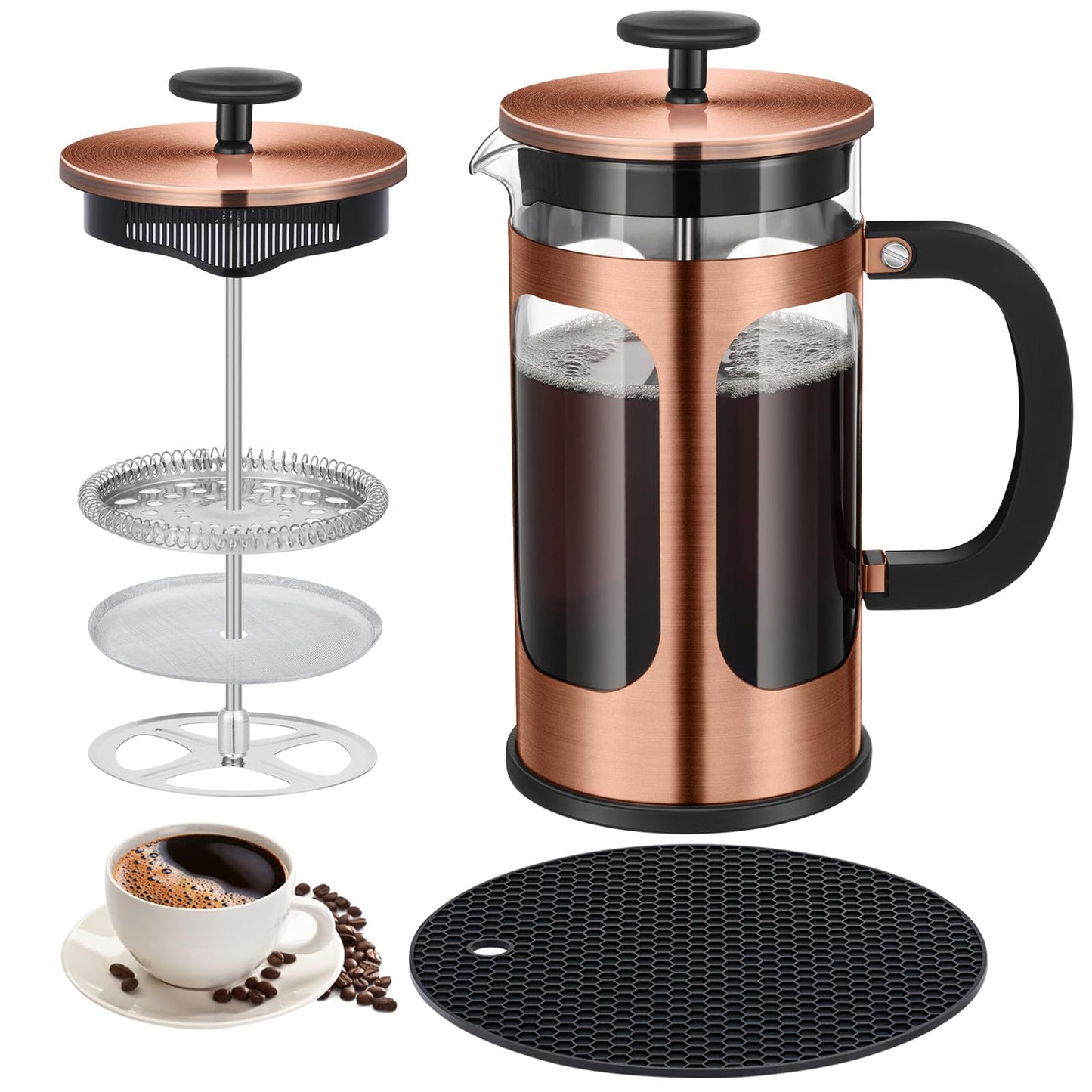 - KOOYAT Cafetiere French Press Coffee Maker | Capacity of 1000ml | 6 cup Large Coffee Press -
