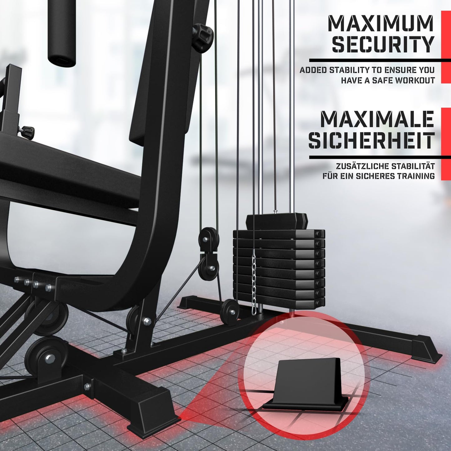 - Physionics® Multi-Gym | 40kg Weight Stack | Lat Pulldown | Leg Extension | Chest Press -