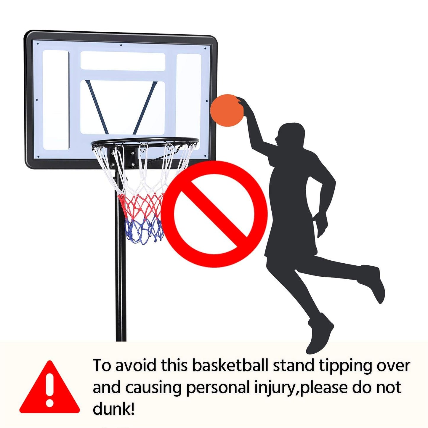 - Yaheetech Height Adjustable Basketball Hoop 7.4ft-8.4ft Portable Basketball Net & Stand.