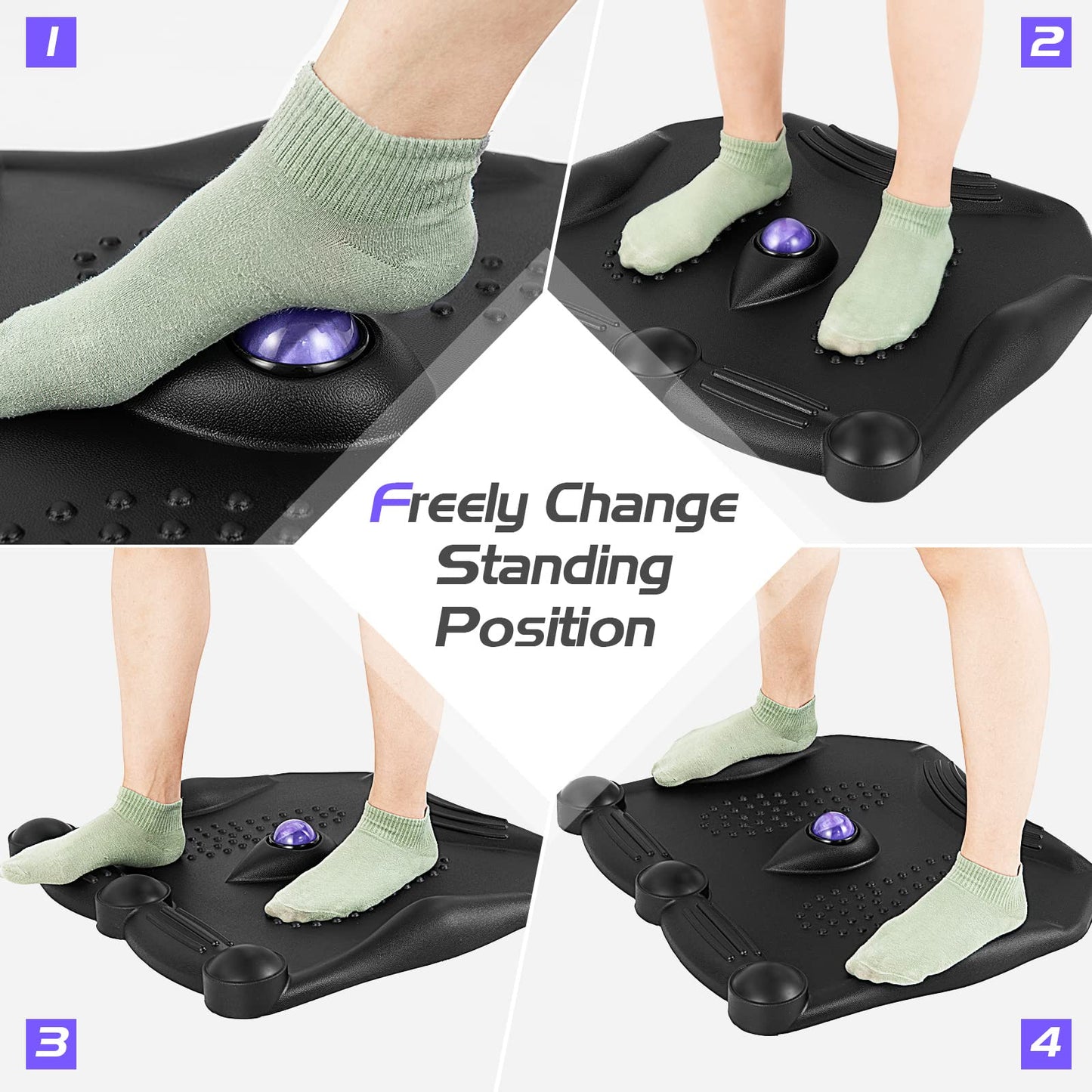 - RELAX4LIFE Anti Fatigue Mat | Standing Desk Mat with Rolling Massage Ball & Points -