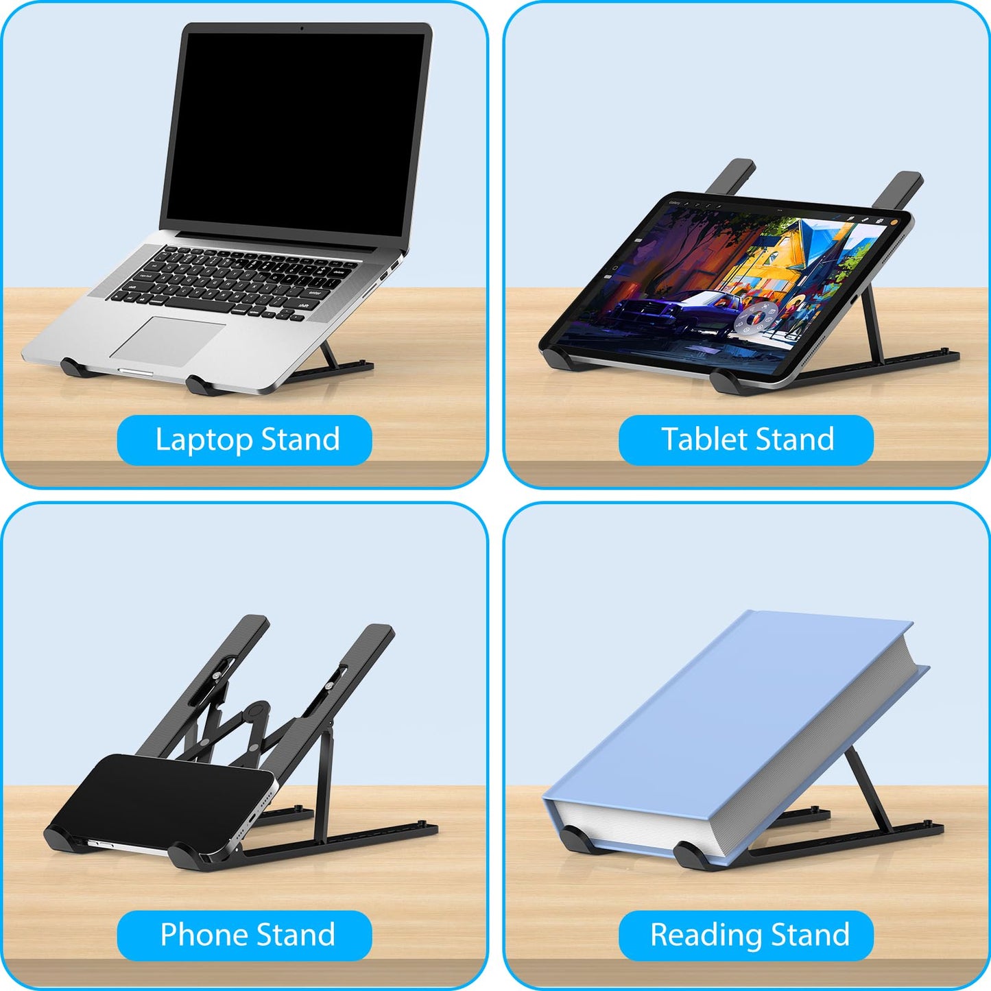 - Nayka Adjustable Laptop Stand | Portable Laptop Riser for Desk -