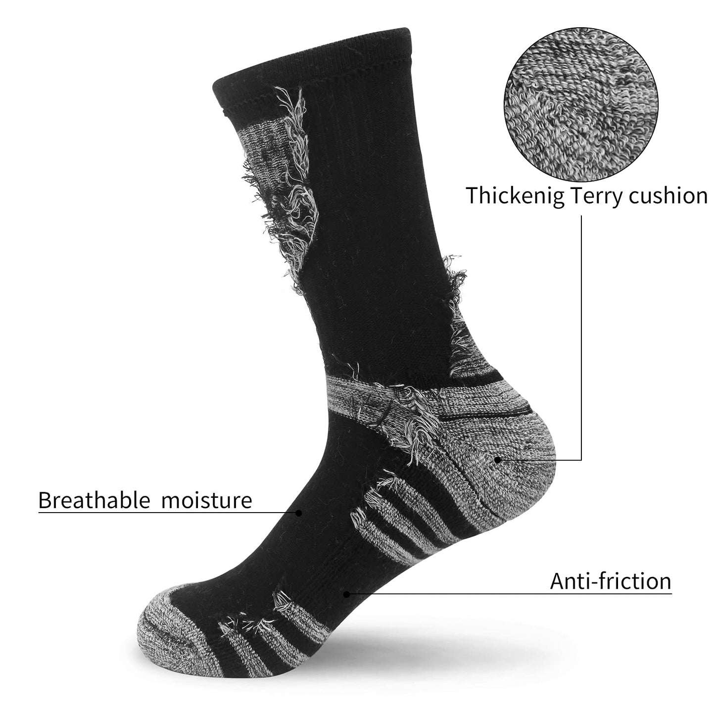 - Srclo | Wicking Breathable Cushion Anti Blister Casual Crew Socks | Multi Performance Hiking Walking -