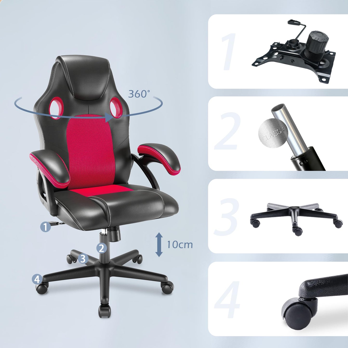 - Play Haha | Gaming Chair | Office Swivel Chair | Ergonomic | Leather PC Gaming Chair -