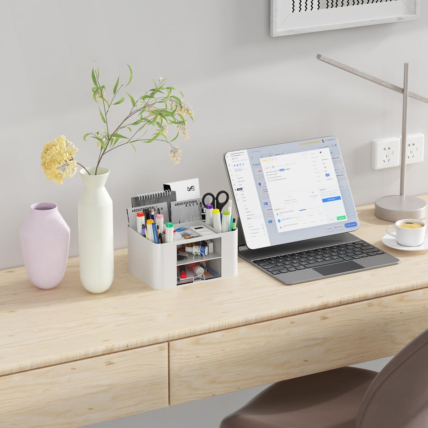 - Senders Desk Organiser | 2 Drawers | Desk Tidy Organiser | Pen Holder -