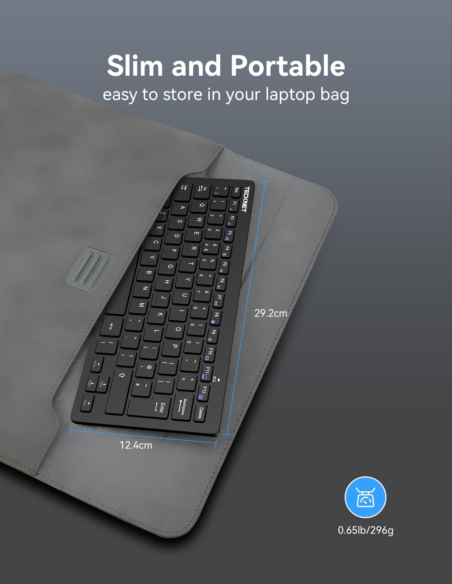 - TECKNET 2.4G Wireless Keyboard |Windows/Chrome OS | UK Layout Compact -