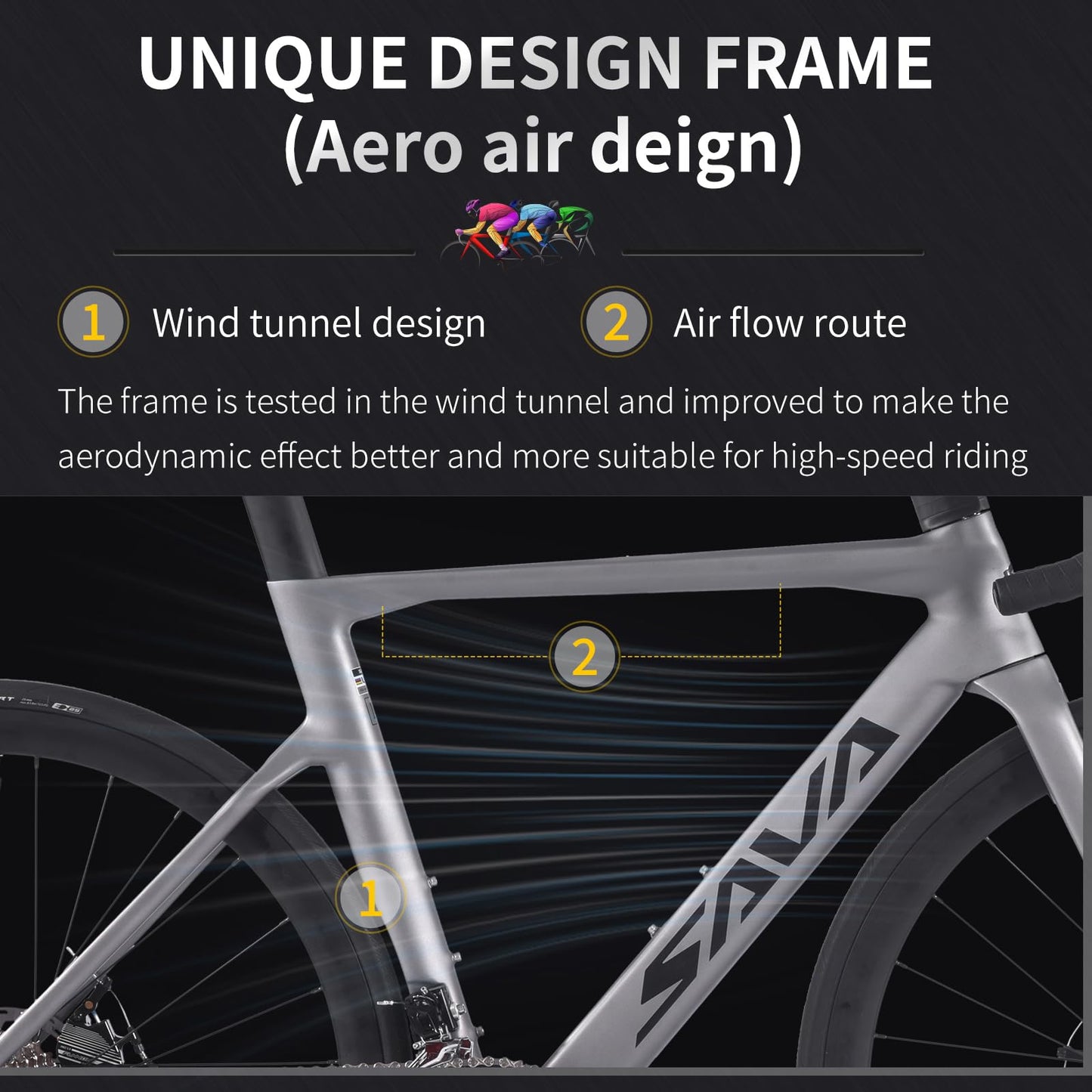 - SAVADECK Carbon Road Bike |T800 Carbon Fiber Frame | 700C Racing Bicycle -
