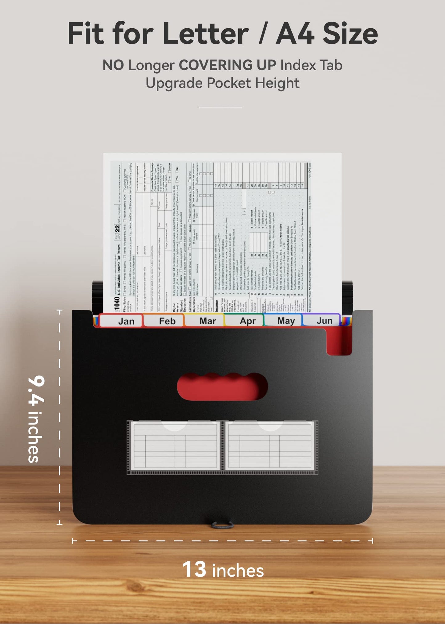 ABC life Expanding File Folder - 12 Pockets Portable Rainbow A4 File Organiser Self Standing Accordion Document Filing Box High Capacity Storage Bag for Home & Office & School (12 Pocket with Cover)