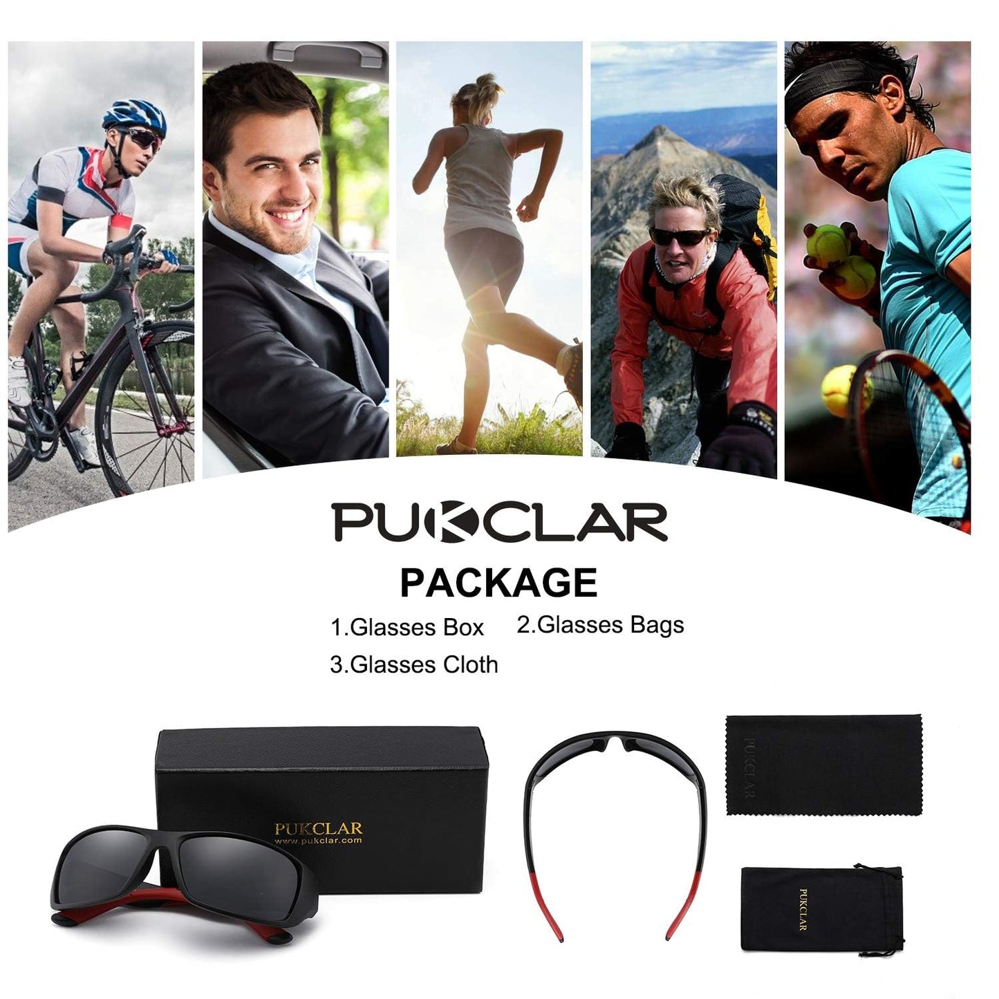 - PUKCLAR Polarised Sports Sunglasses | Driving Sunglasses Cycling Running Fishing -