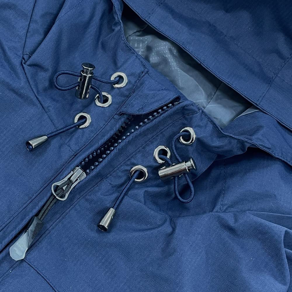 Blu Apparel Mens Waterproof Rain Jacket Premium Branded Walking Hiking Everyday wear Jacket Windproof (UK, Alpha, L, Regular, Regular, Navy)