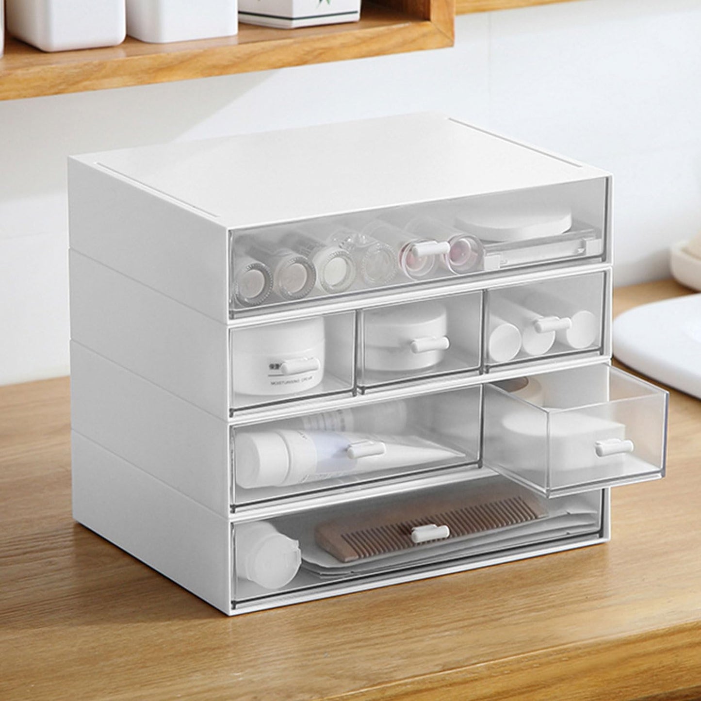 - SENENQU Plastic Desktop Storage Drawers | 9 Drawers Stackable Desk Storage -