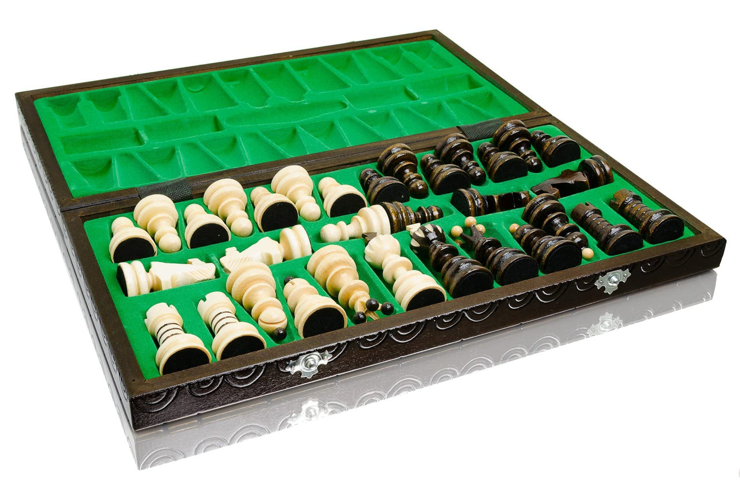 - Stunning PEARL XL Large Wooden Chess Set | 42cm / 16in -