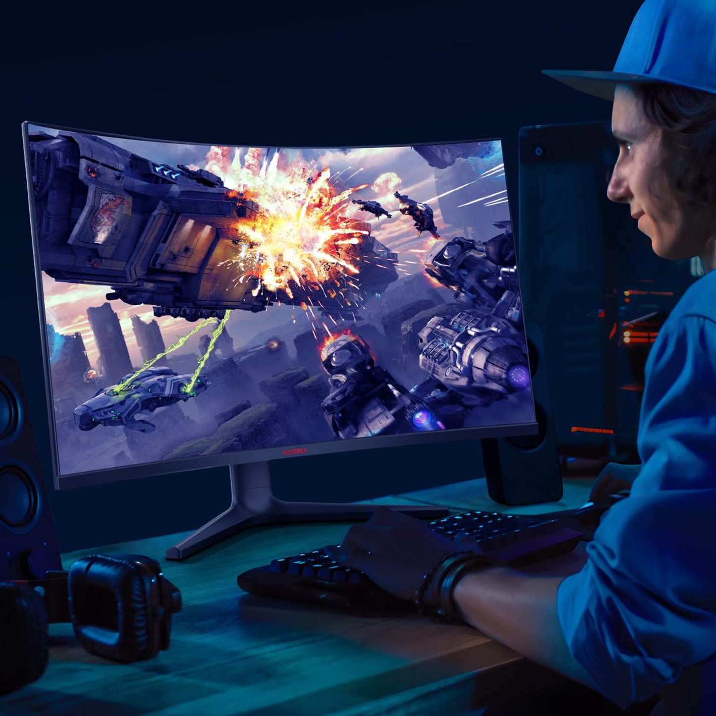 - KOORUI 31.5 Inch Computer Monitor | QHD 1440P Ultrawide Gaming Monitor | 170Hz VA 1500R Monitors | Ultra-Thin | HDMI X2 /DP | VESA Compatible -