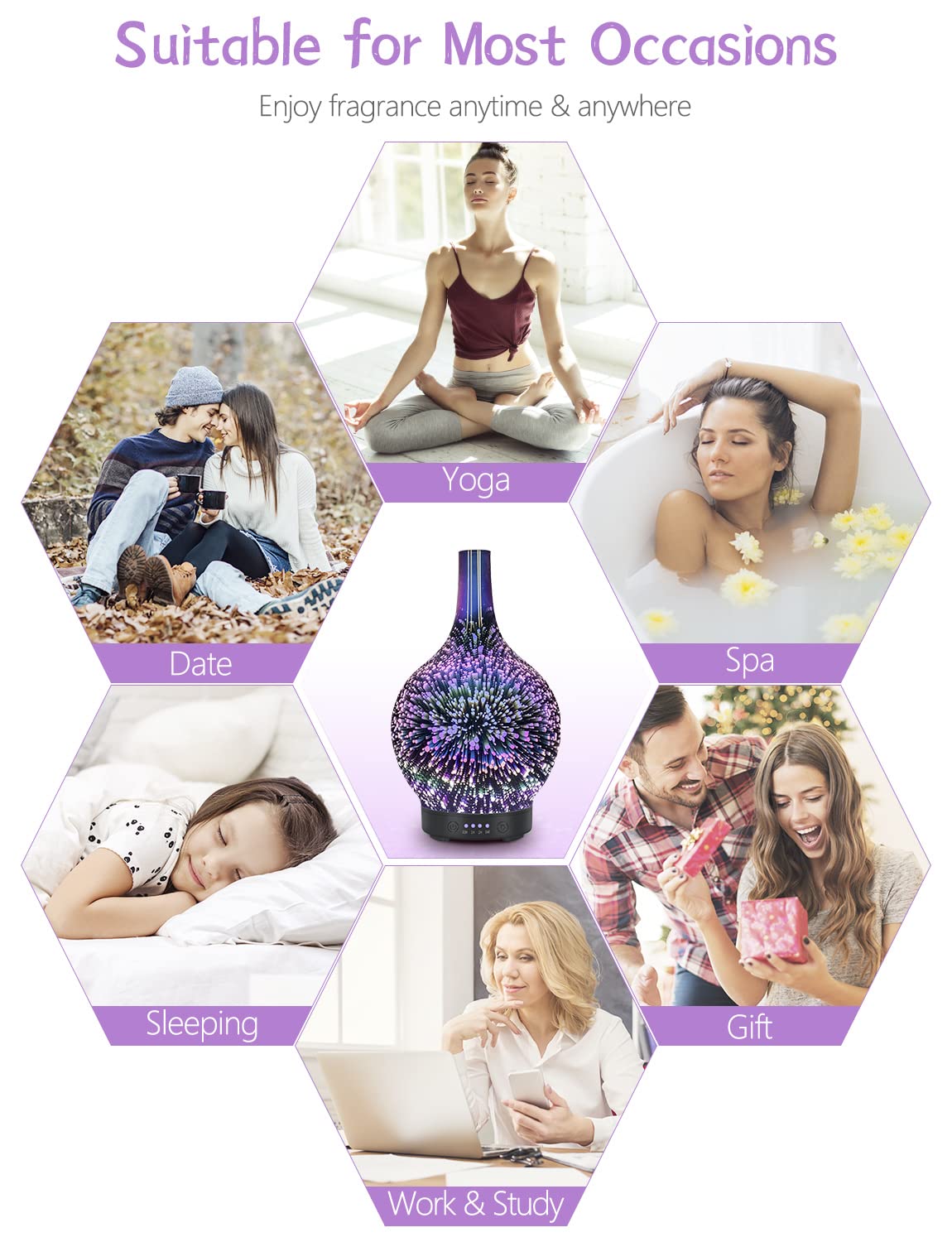 - Essential Oil Diffuser | Glass Aromatherapy | Electric Ultrasonic Cool Mist | Aroma Diffuser Scented Oil -