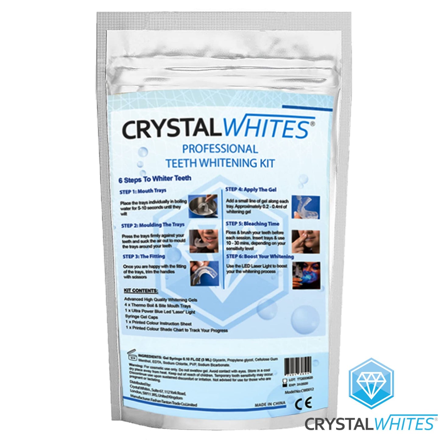 - Teeth Whitening Kit | 6X3ml Whitening Gels with LED Light | Sensitivity Free Formula -