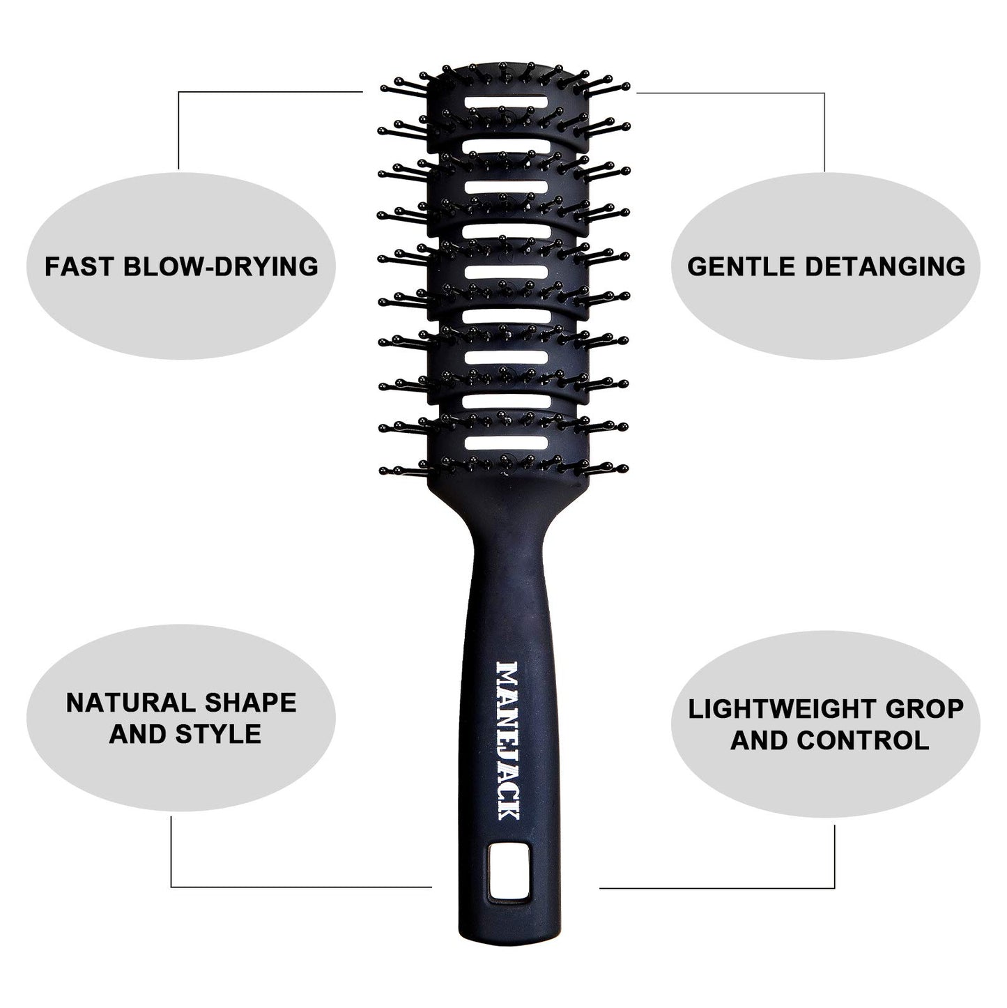- MANEJACK Professional Men's Hair Brush  | Great Styling & Blow Drying Brush -