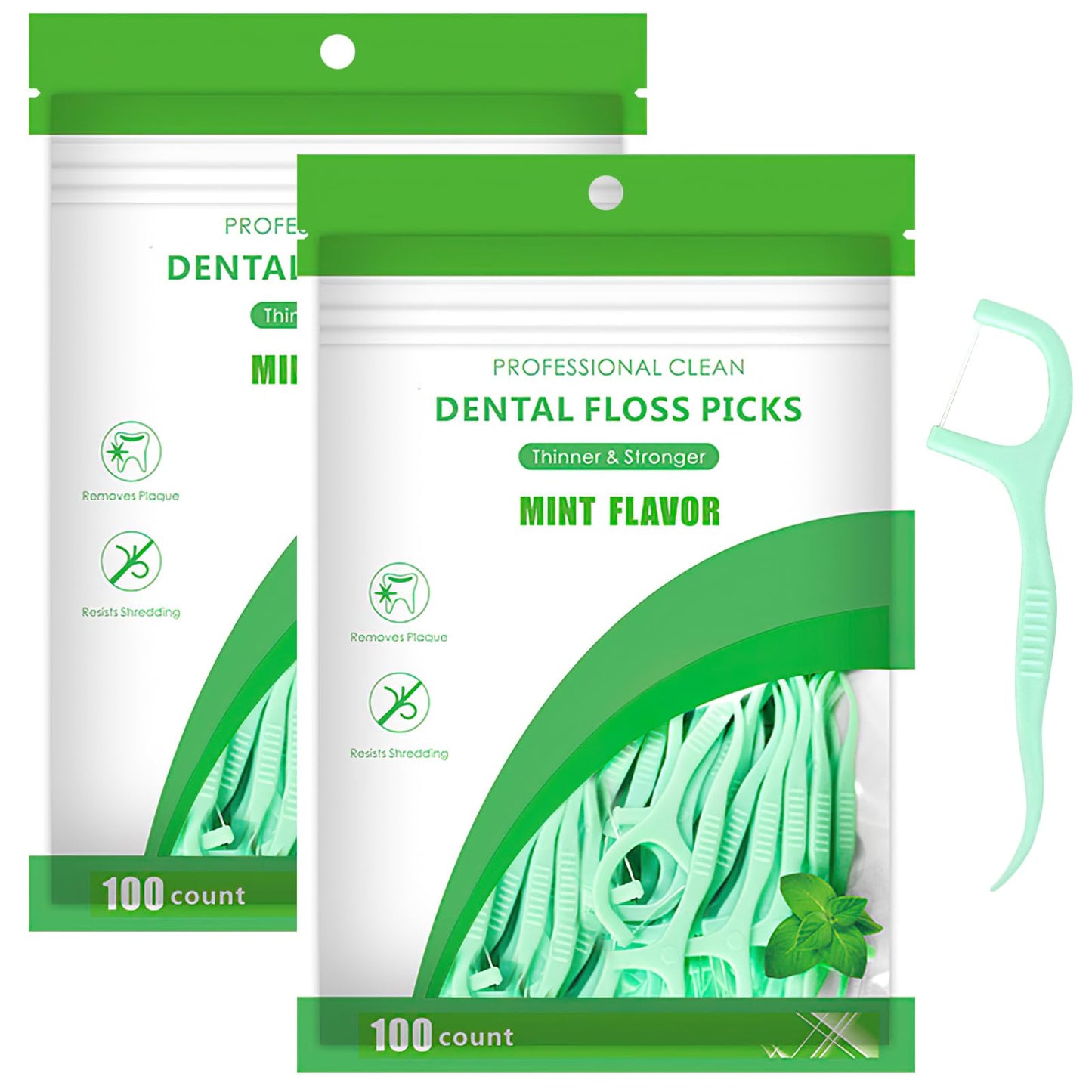 200 Pcs Dental Floss, Floss Sticks Dental Disposable Floss Picks 2 in 1 Dental Floss Toothpick Portable Dental Floss Stick for Teeth Cleaning