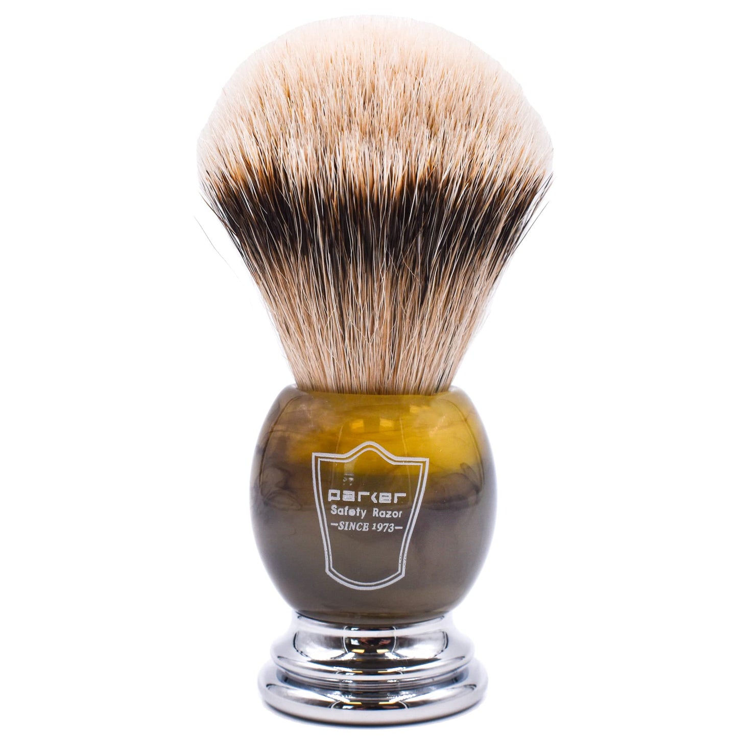 - Parker Safety Razor | 100% Silvertip Badger Bristle Faux Horn Handle Shaving Brush -
