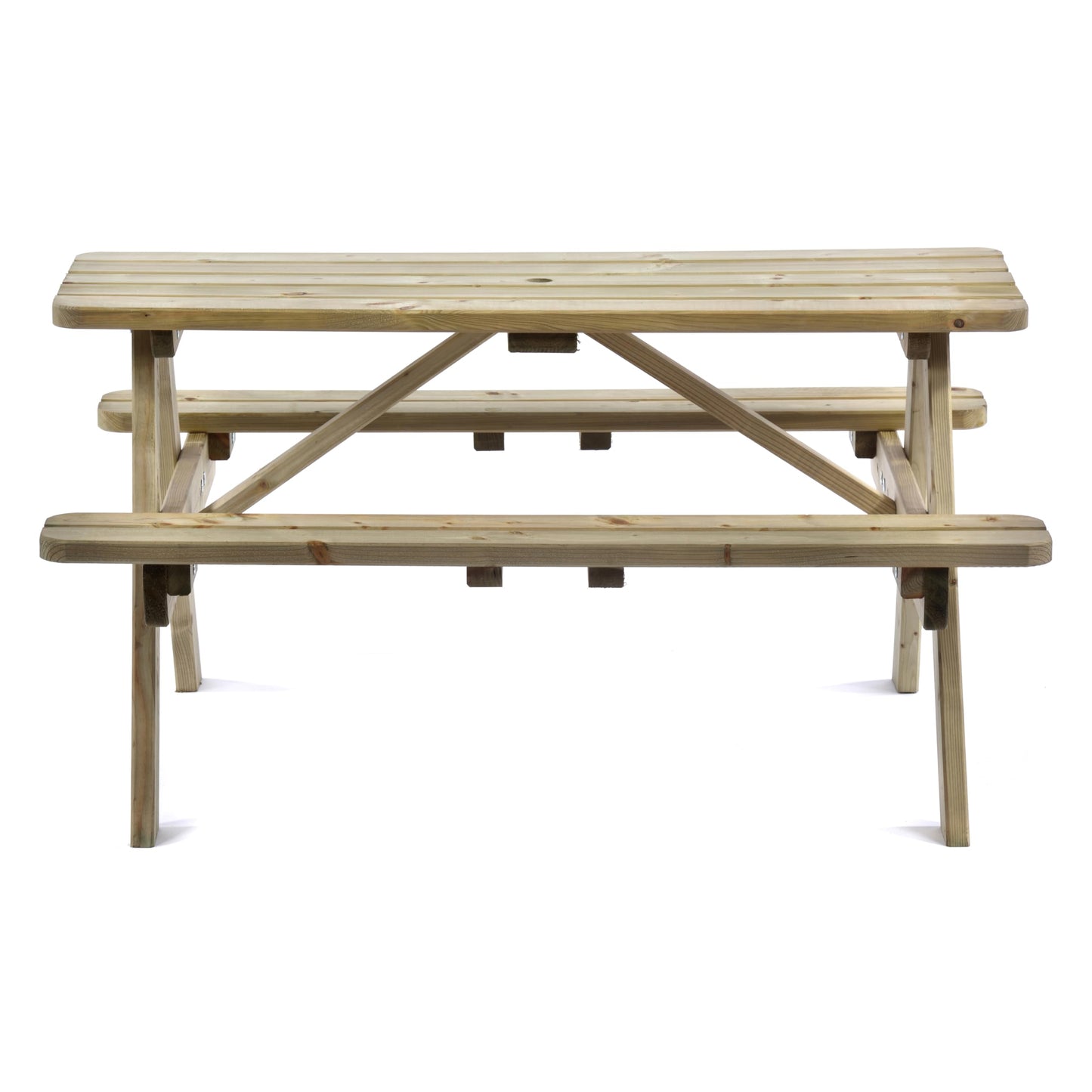 BrackenStyle Tiptree 6 Seat Wooden Picnic Bench - Durable Pub A Frame Picnic Table - Pressure Tanalised Treated Scandinavian Pine (140cm | 6 Person)