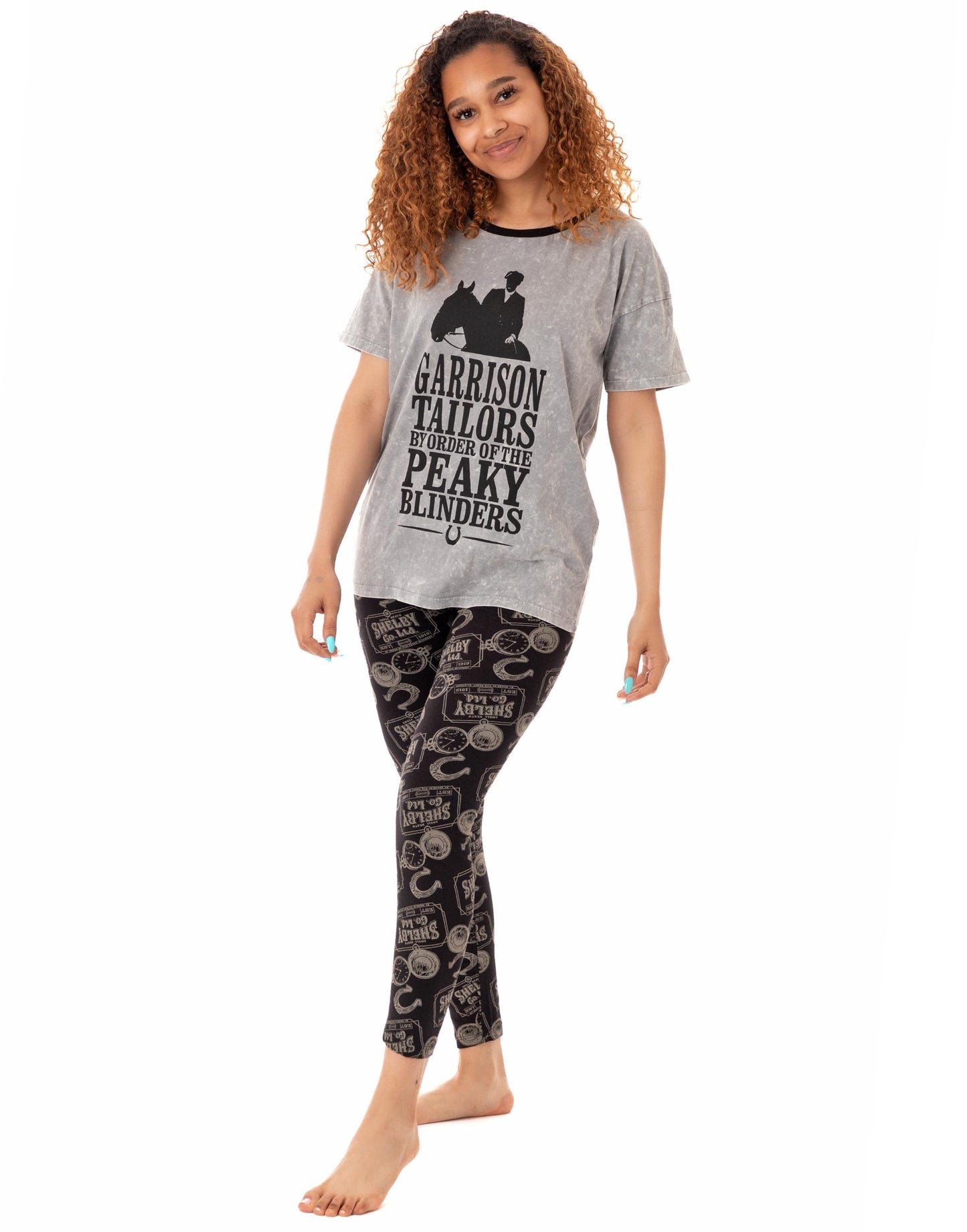 - PEAKY BLINDERS Pyjamas For Women | Tommy Shelby T-Shirt & Leggings | Lounge-pants PJ Set -