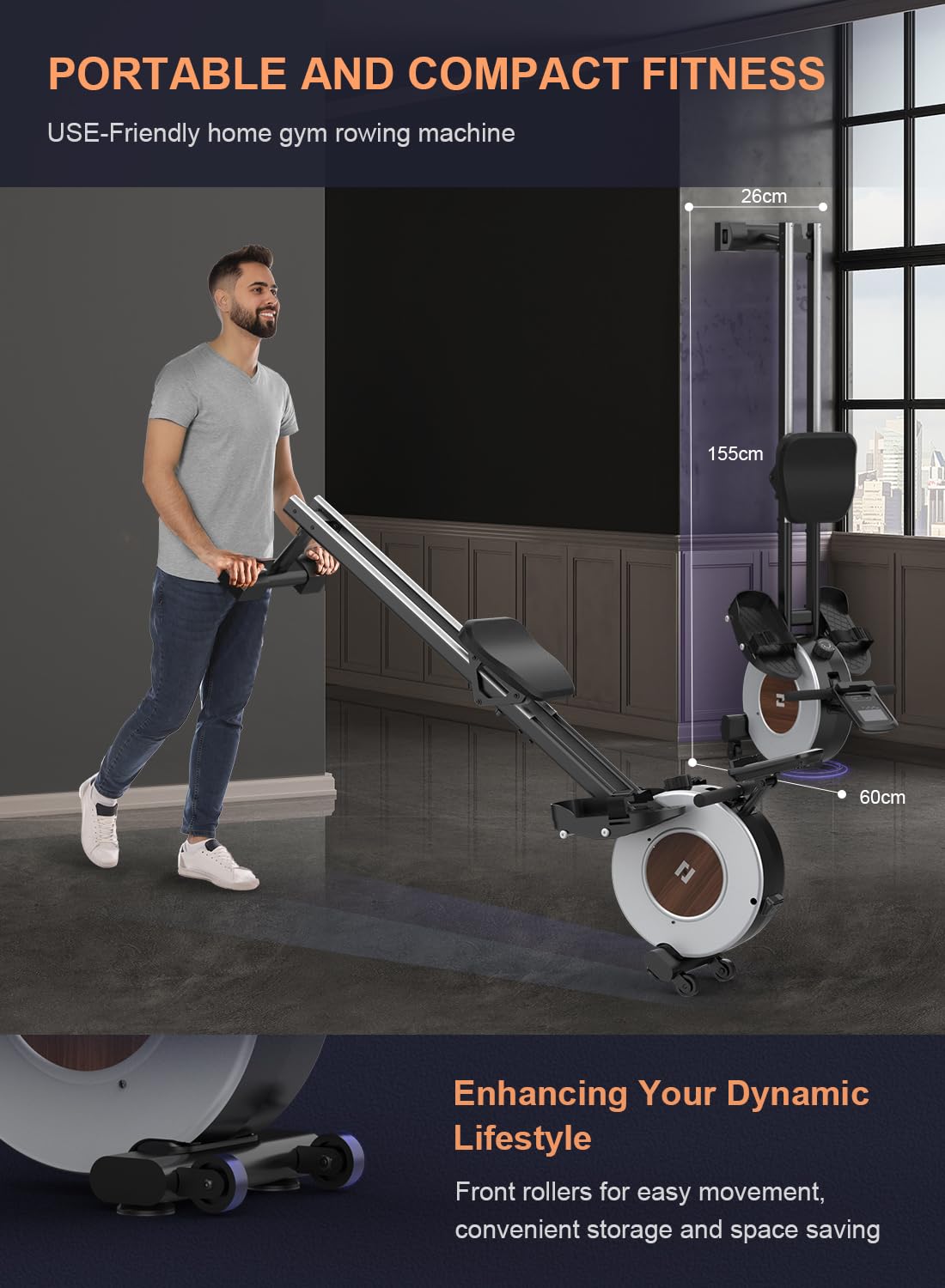 - Rowing Machine for Home Gym, Magnetic rowing machine with 16 Level Magnetic Adjustable Resistance | Quiet Rower -