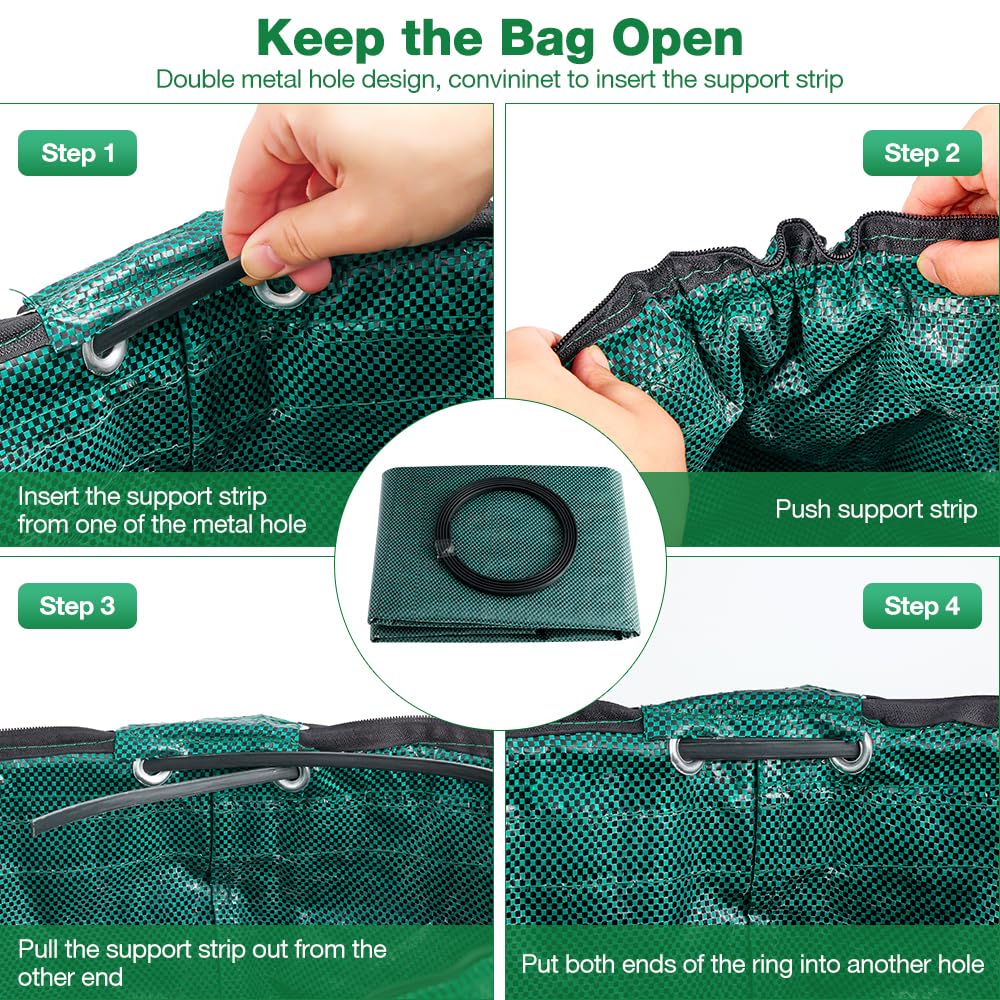 - Eurhomewit 3 Pcs Green Garden Waste Bags 272L -