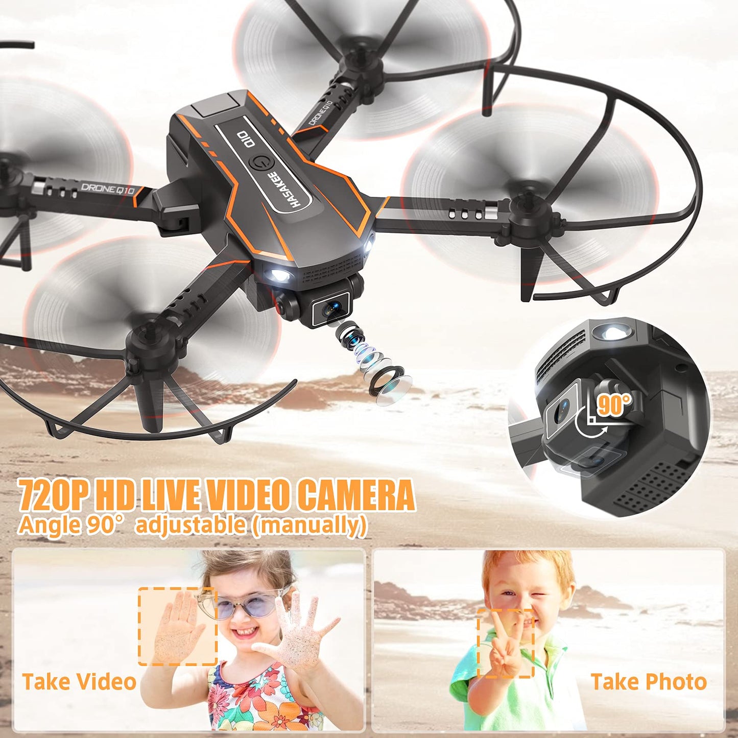 - Q10 Mini Drone with Camera | 720P HD FPV | Foldable Quadcopter | Gravity Sensor Mode -