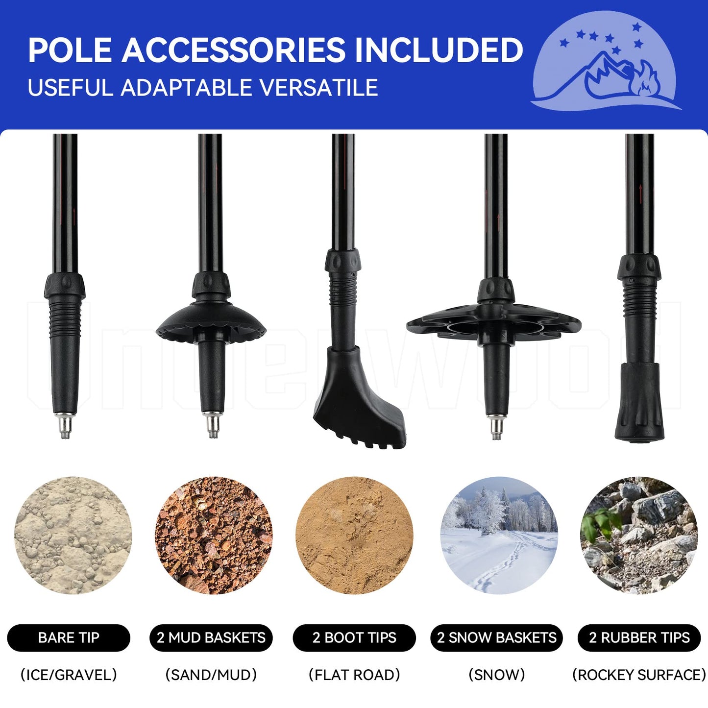 - Underwood-Aggregator Walking Poles | Pack Collapsible Hiking Poles |for Women and Men -